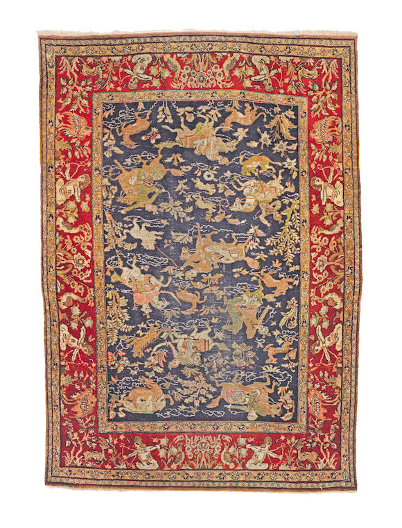 Bonhams A Ghom Silk Rug Central Persia