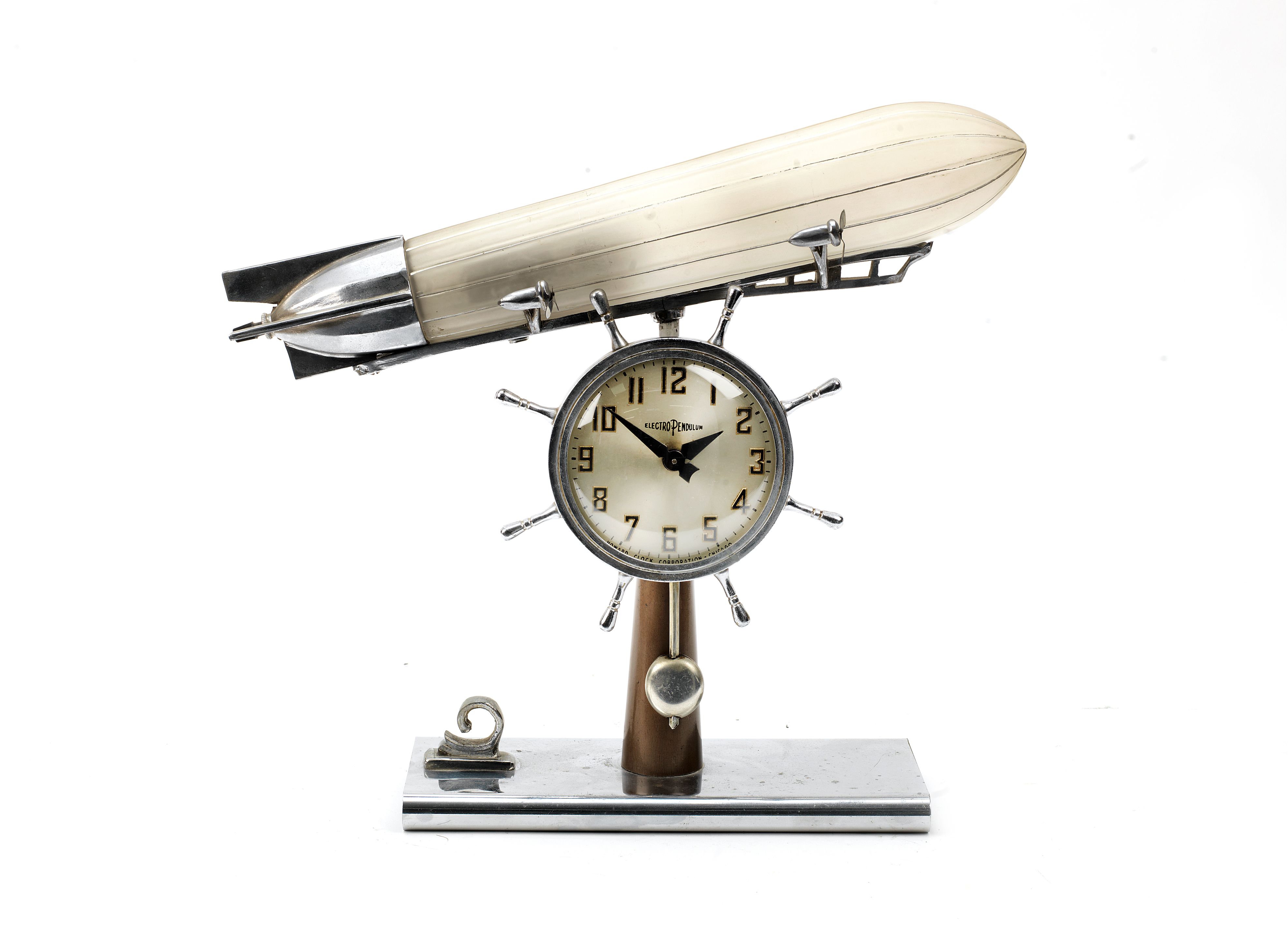 Bonhams Cars A Zeppelin clock lamp by Howard Clock Corporation