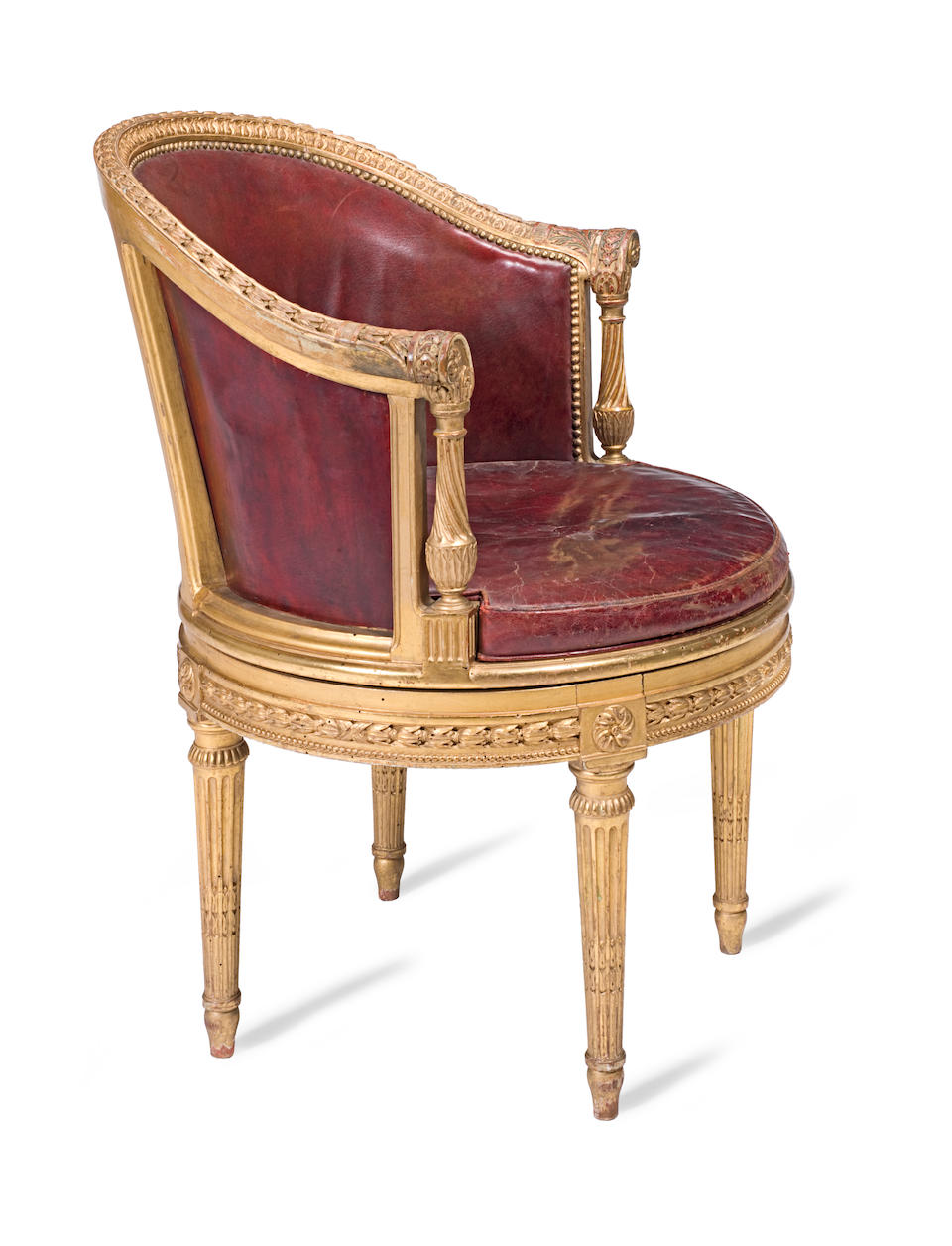 Bonhams A French Mid 19th Century Giltwood Fauteuil De Bureau Cabinet In The Louis Xvi Style