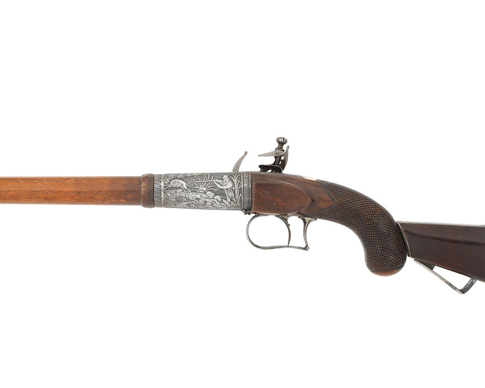Bonhams A Very Rare Cased 20Bore Flintlock WalkingStick Gun