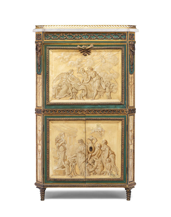 French Gilt Metal Vitrine Miniature Cabinet 1890's - Ruby Lane