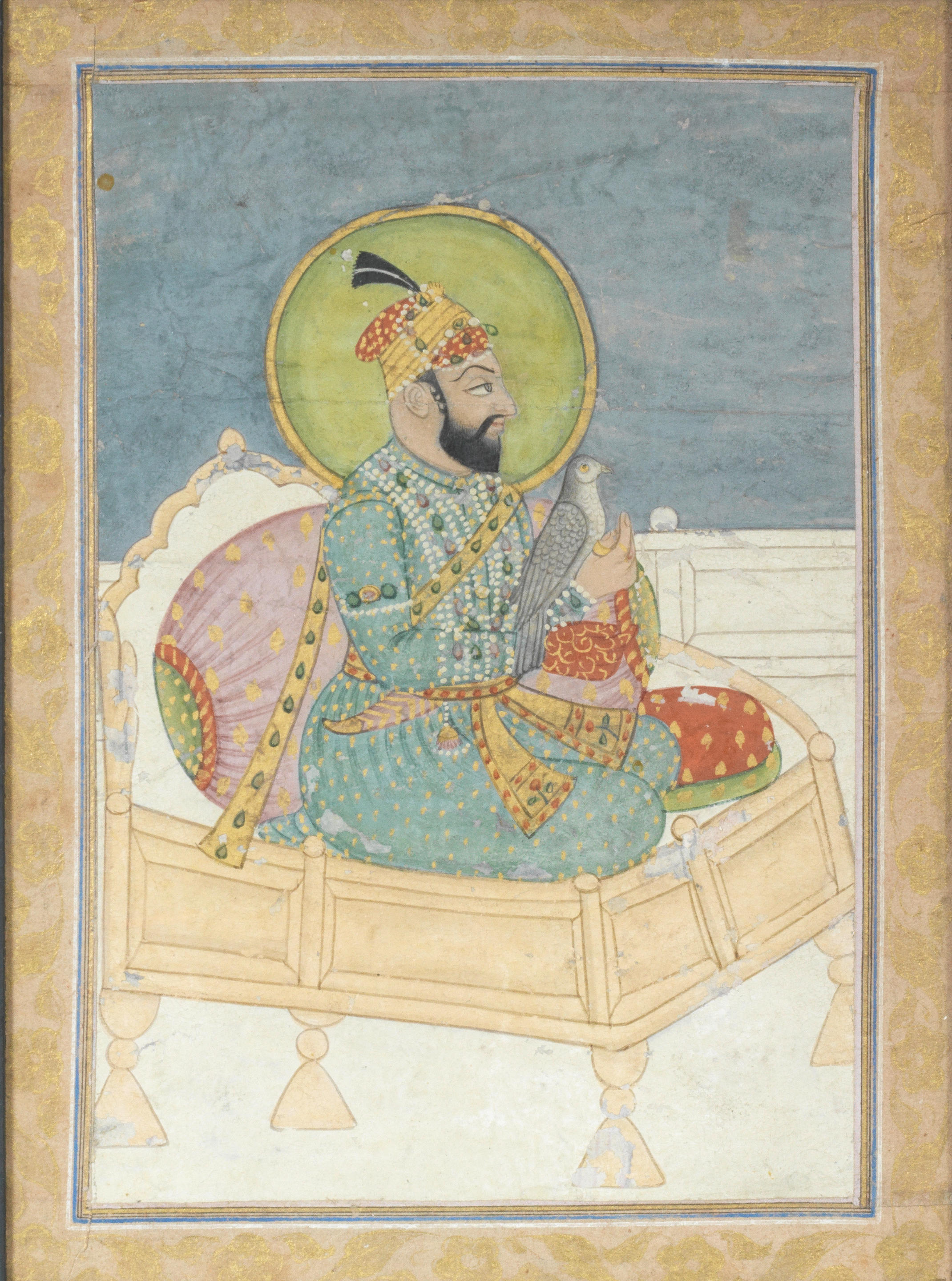 Bonhams The Mughal Emperor Farrukhsiyyar Reg 1713 19 Seated On A Dais On A Terrace A
