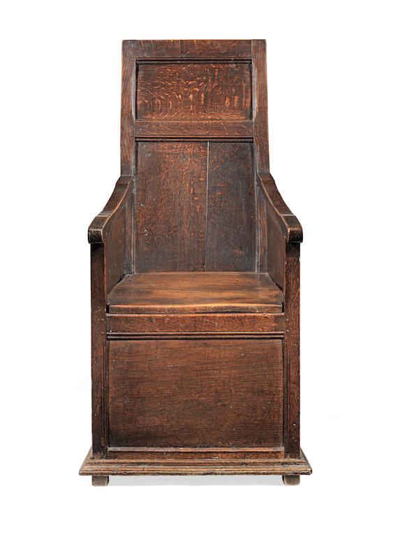 Bonhams : A late 17th centry joined oak enclosed armchair, English ...