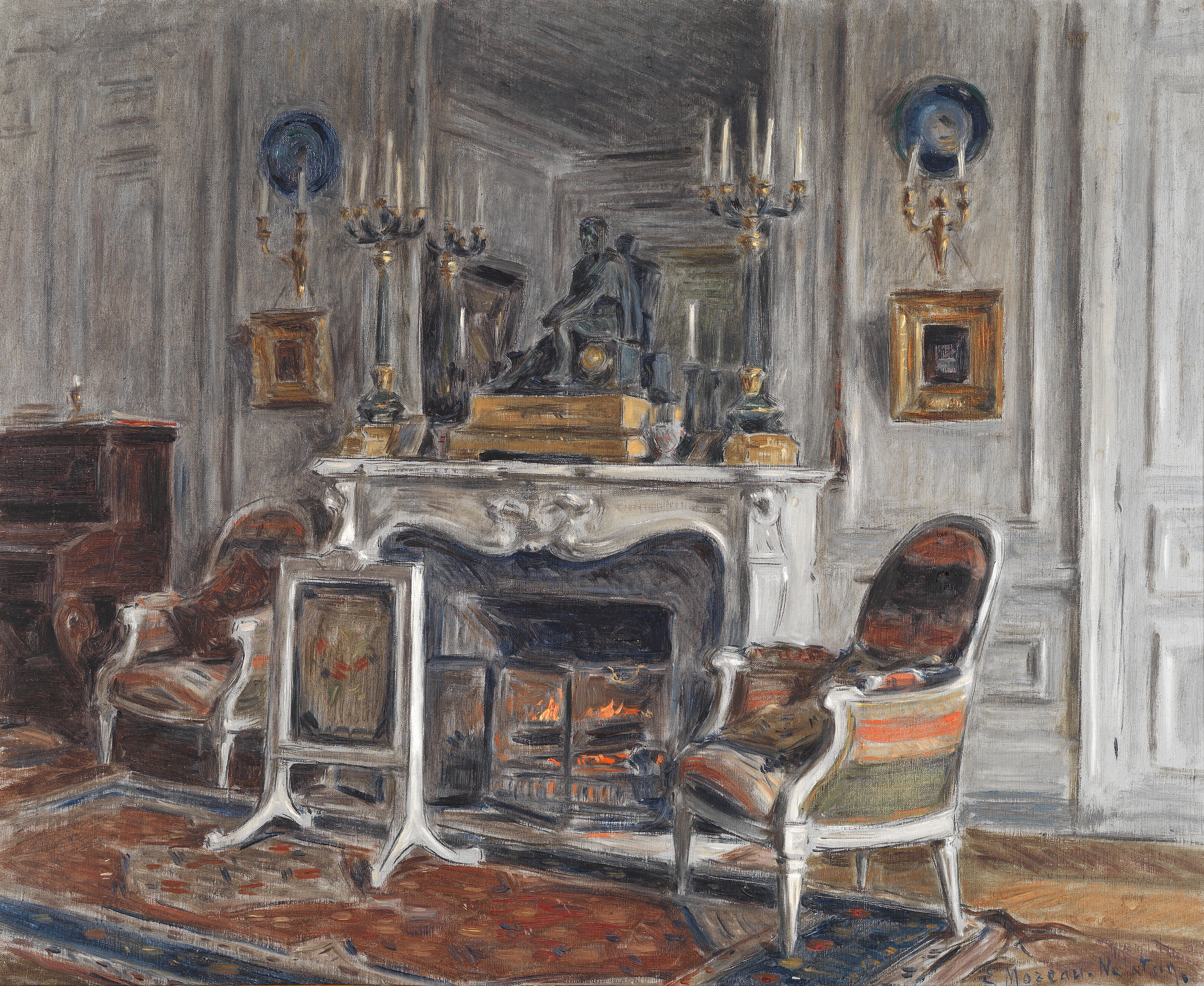 Fireside Interior Scene
