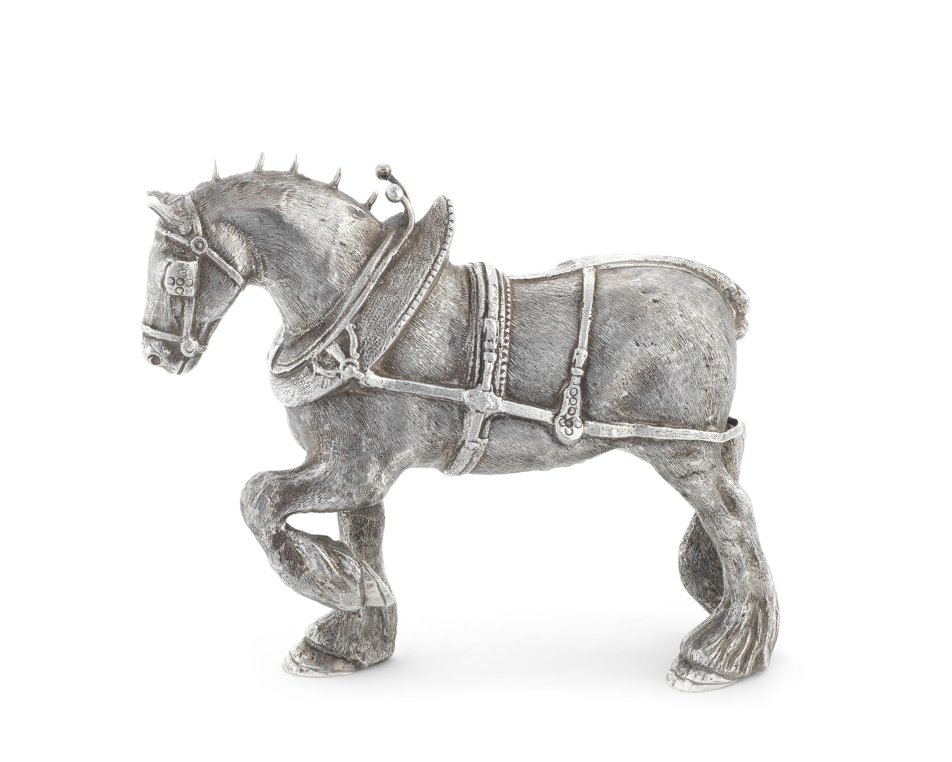 Bonhams : A silver model of a shire horse S M D Castings, London 1973