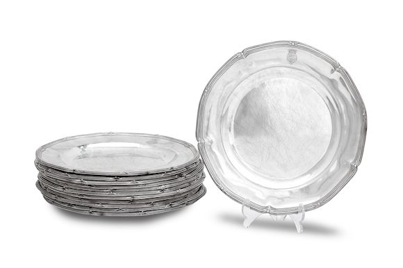 Bonhams : A set of twelve George III dinner plates by A. Fogelberg and ...