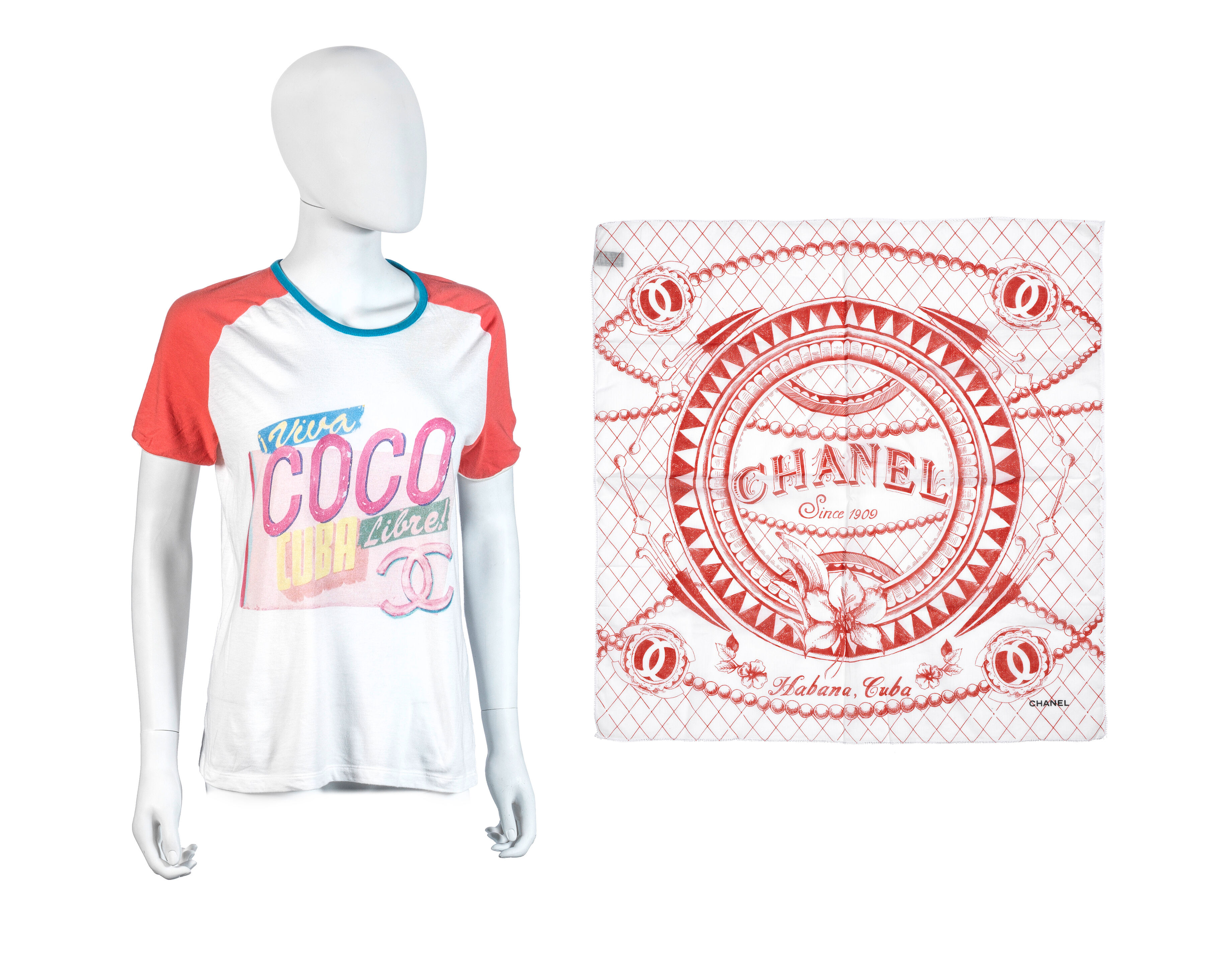 Bonhams : Cuba T-shirt and Scarf, Chanel, Cruise 2017 Cuba 