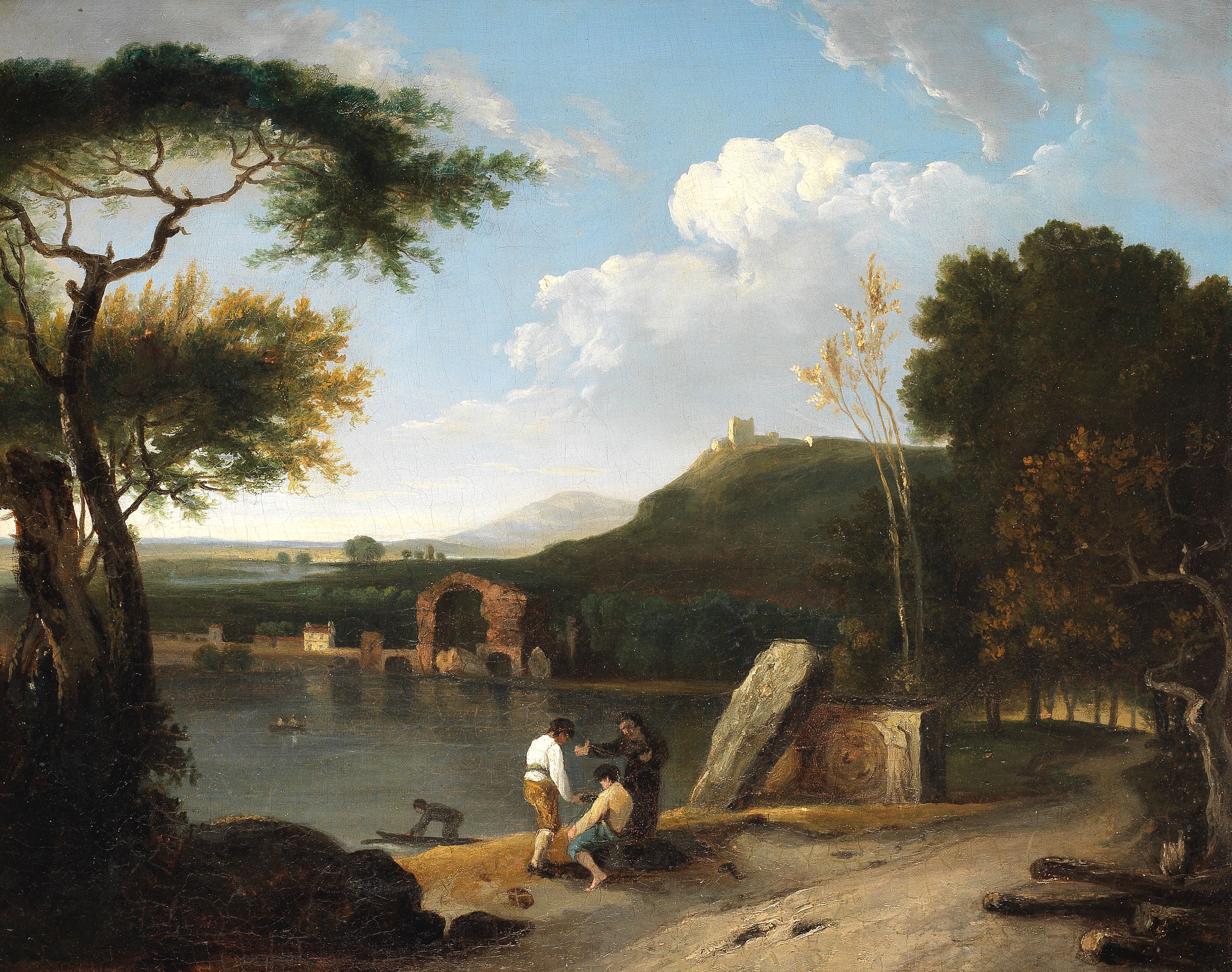 Lake Avernus with Figures in the Foreground and the Temple of Apollo Beyond