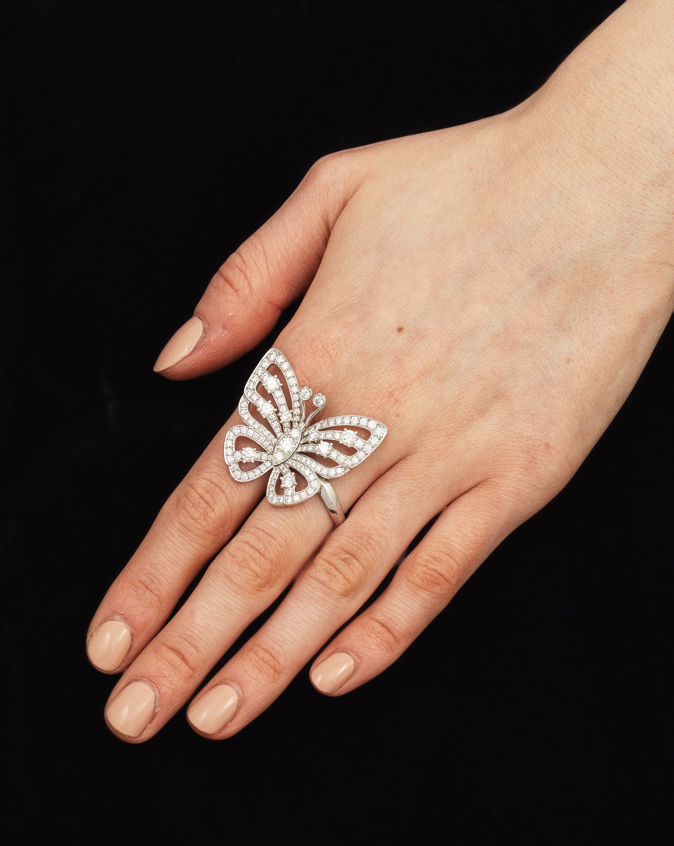 Butterfly Vca Rings Preloved Van Cleef Arpels Two Butterfly