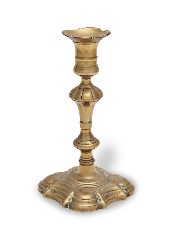 Bonhams : A George II brass socket candlestick, circa 1740