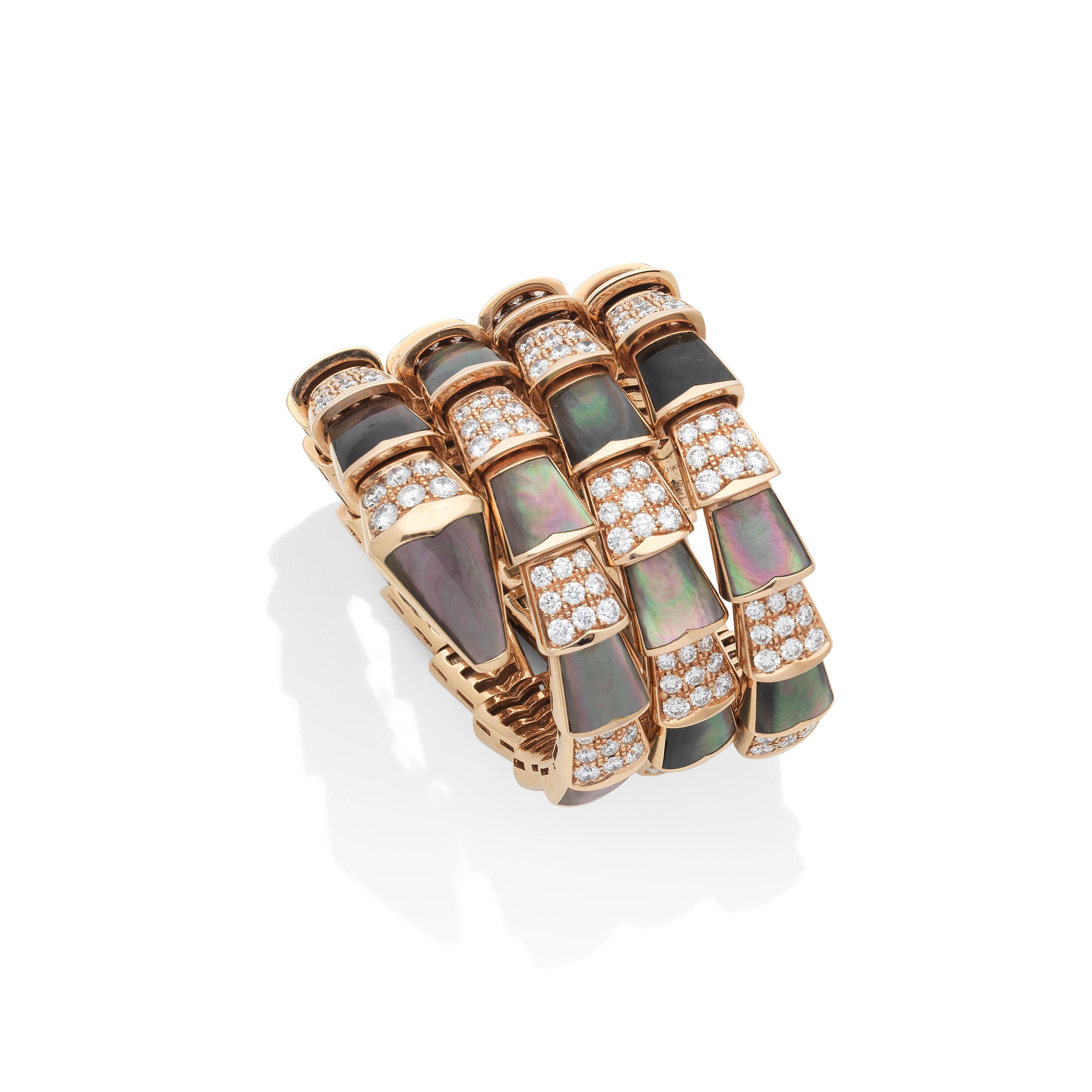 Bonhams : A MOTHER-OF-PEARL AND DIAMOND 'SERPENTI' BRACELET, BY BULGARI