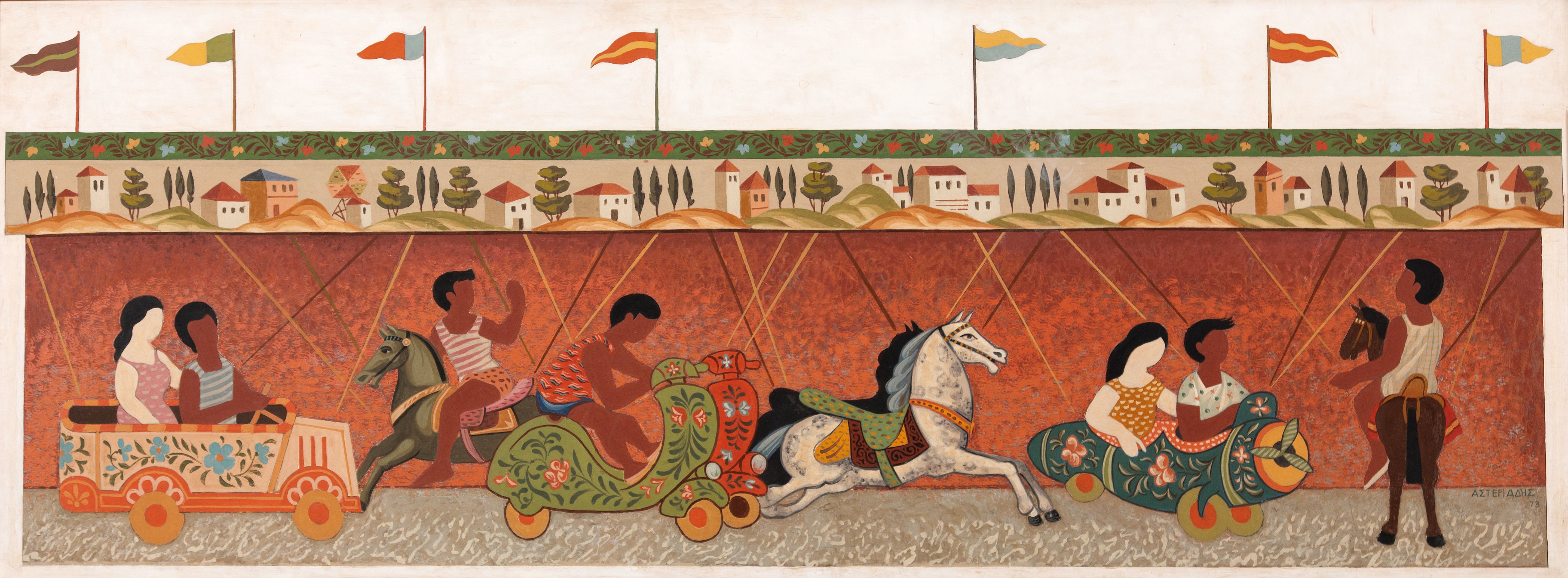 Bonhams Agenor Asteriadis Greek 1898 1977 Carrousel Peint En 