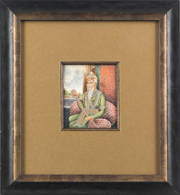 Bonhams Maharajah Ranjit Singh 1786 1839 Seated At A Balcony Window Holding A Sword North