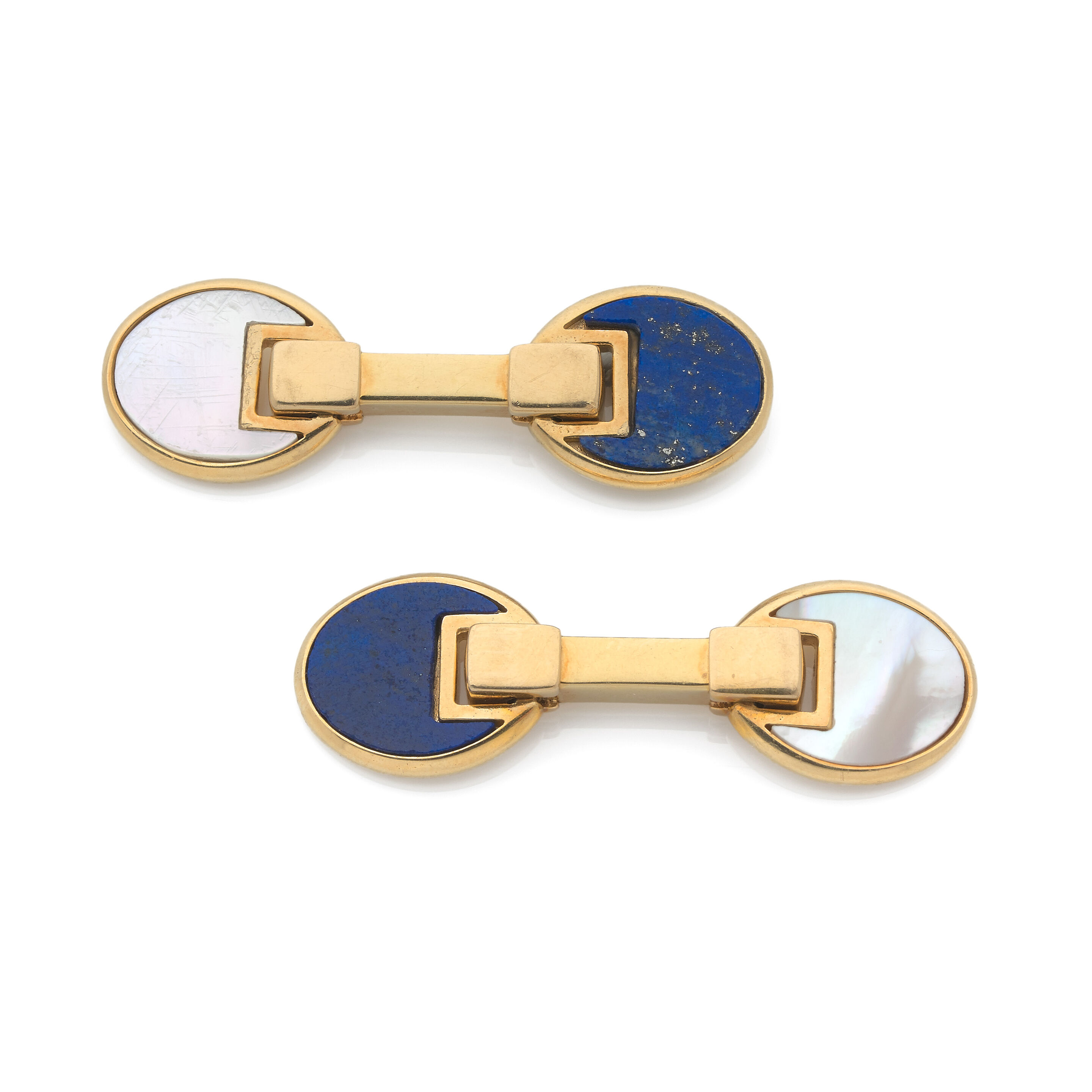Boutons De Manchette En Nacre Dorée – Paire Vintage Pour Homme – Occasion élégante