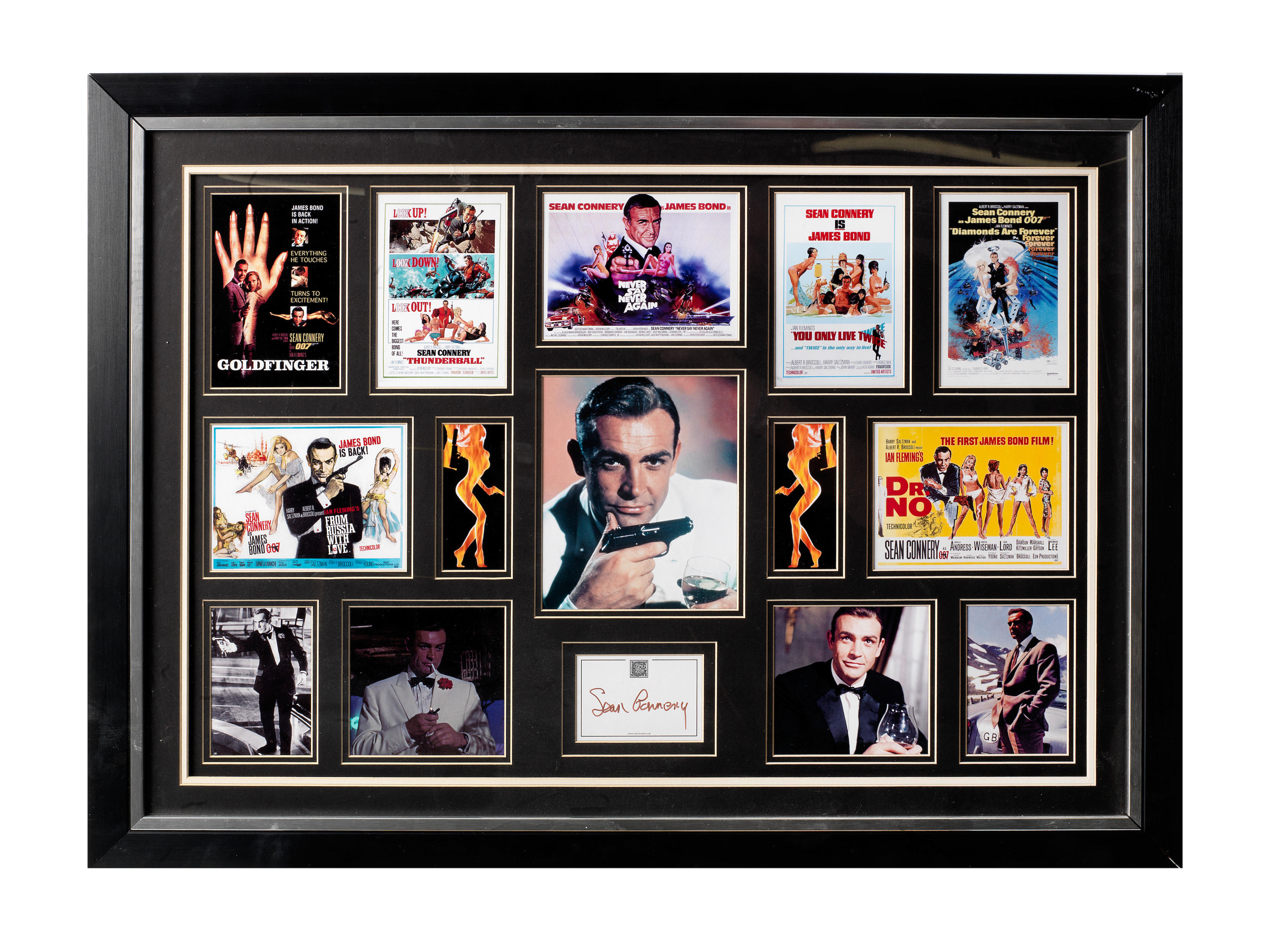 Bonhams Cars : A James Bond '007' framed display with signature of Sean ...