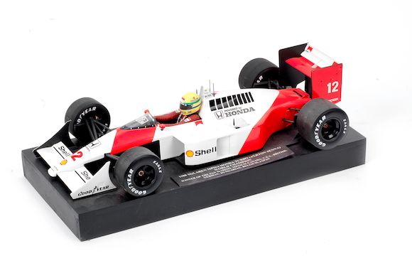 Bonhams A 112 Scale Model Of Ayrton Senna S 19 World Championship Winning Mclaren Honda Mp4 4 Formula 1 Race Car