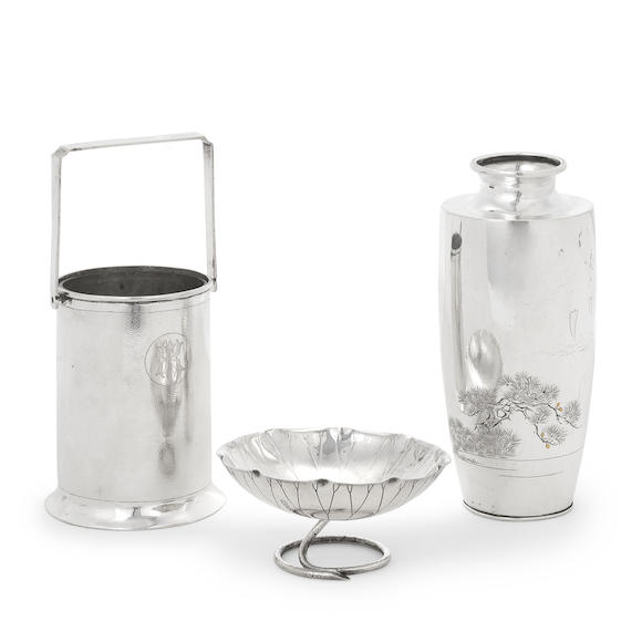 Bonhams : A Japanese silver vase Miyamoto Company, circa 1920; and two ...