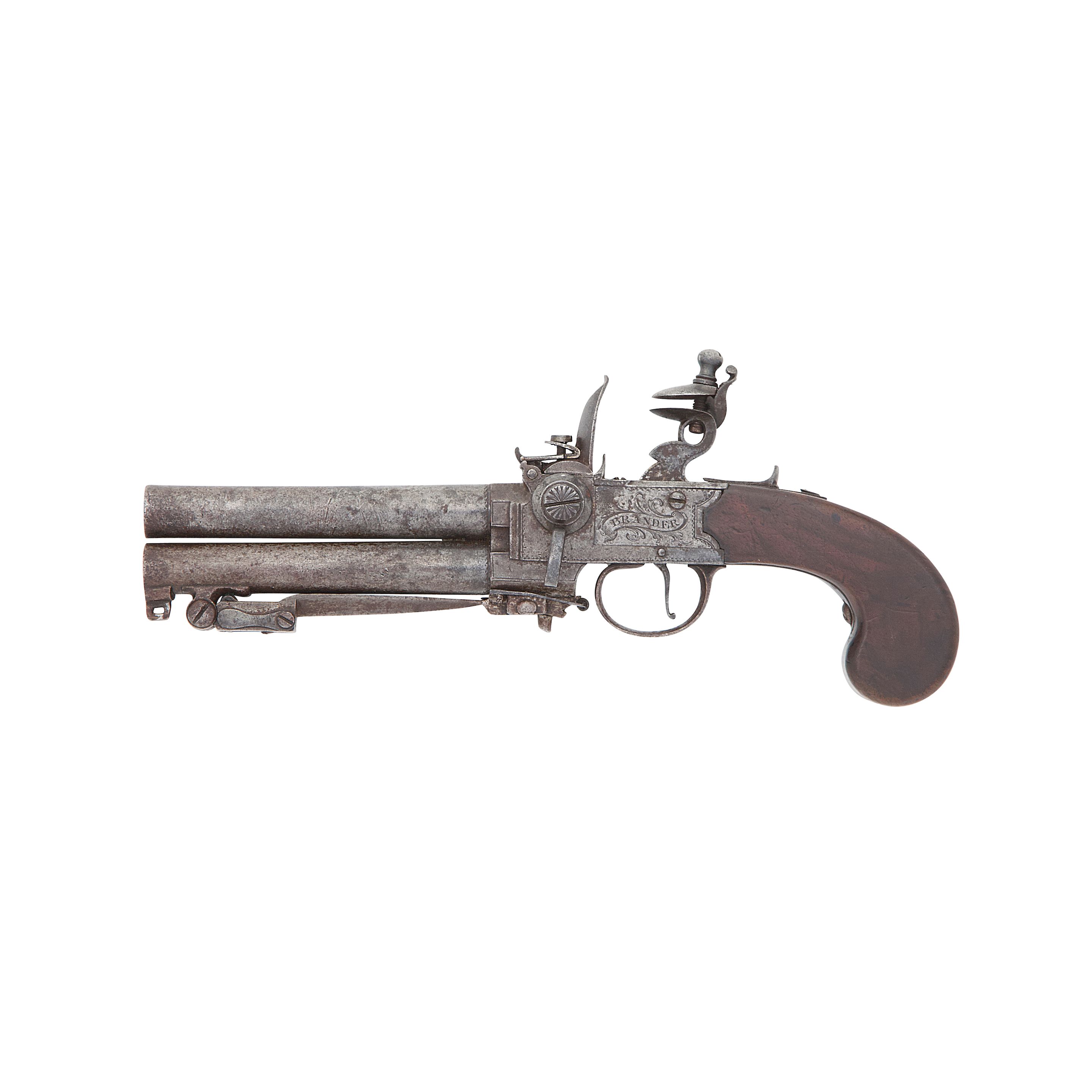 Bonhams : A 54-Bore Flintlock Box-Lock Over-And-Under Tap-Action Pistol ...