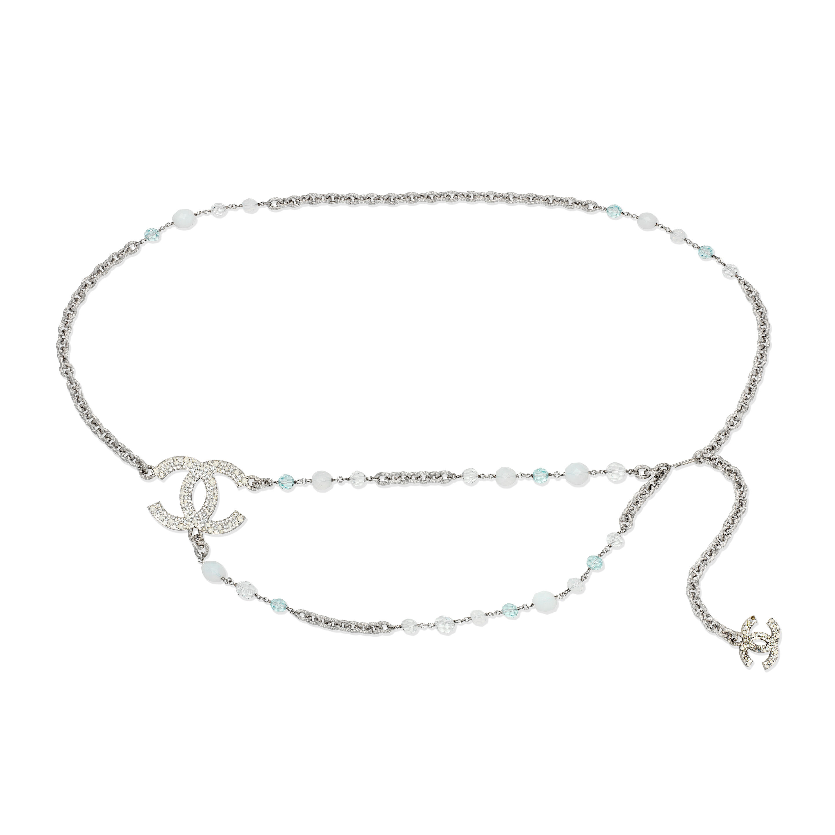 Chanel CC Silver Chain Belt 99P Small Good NEW CHANEL BELT CHANEL CC LOGO CHAIN IN SILVER METAL T 85 to  main image 4