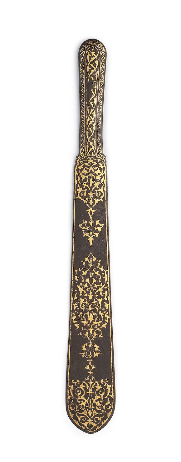 Bonhams : An Ottoman gold-damascened steel book binding tool Turkey ...