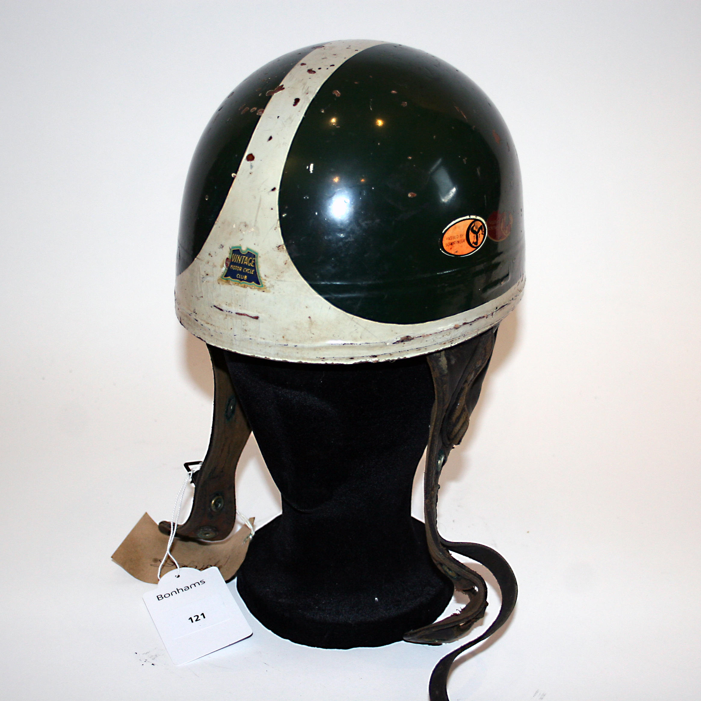 Bonhams Cars Ivan Rhodes A signed pudding basin helmet