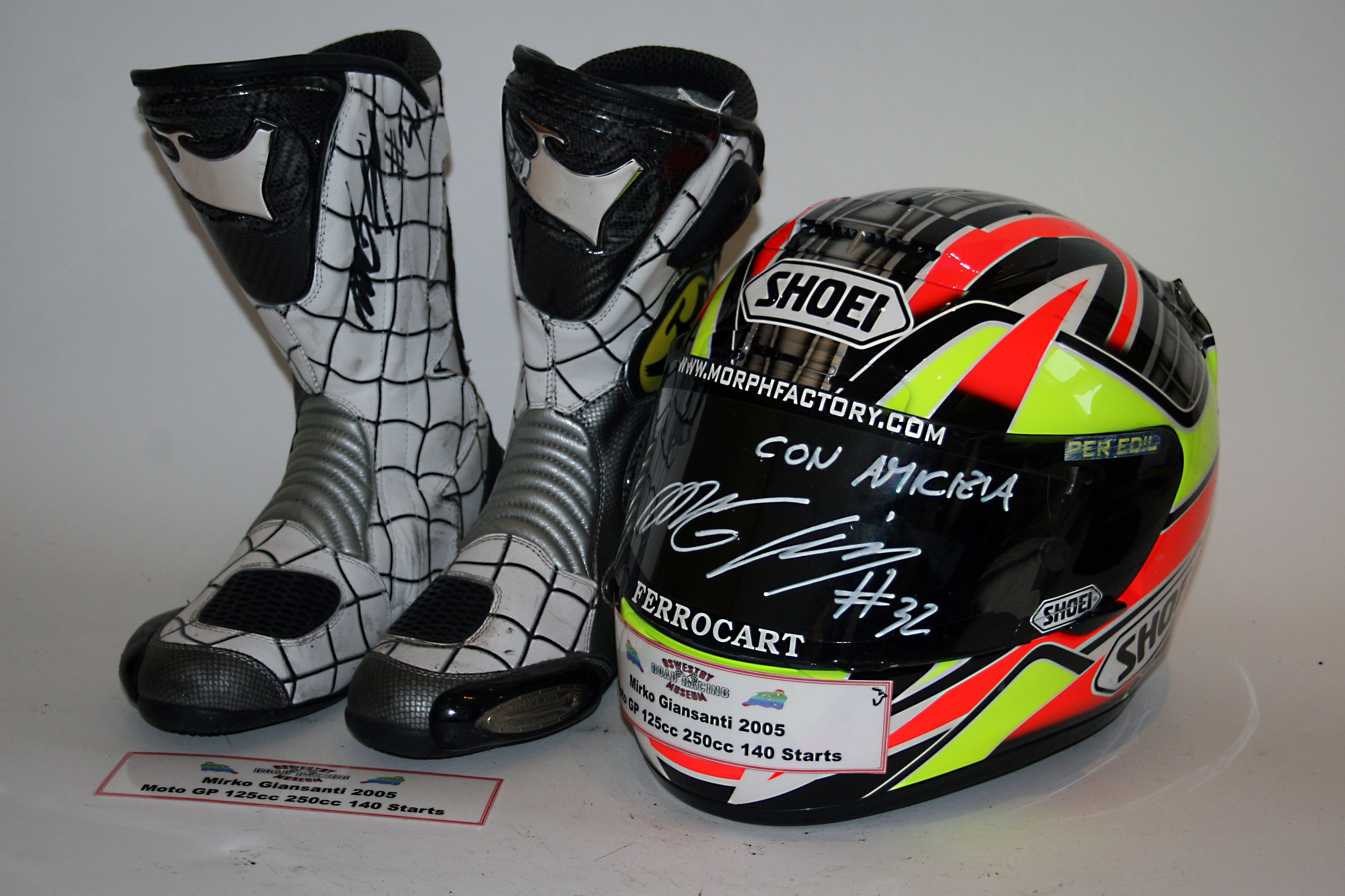 Bonhams Cars : Mirko Giansanti: A full-face helmet by Shoei, 2005, signed  to the visor ((5))