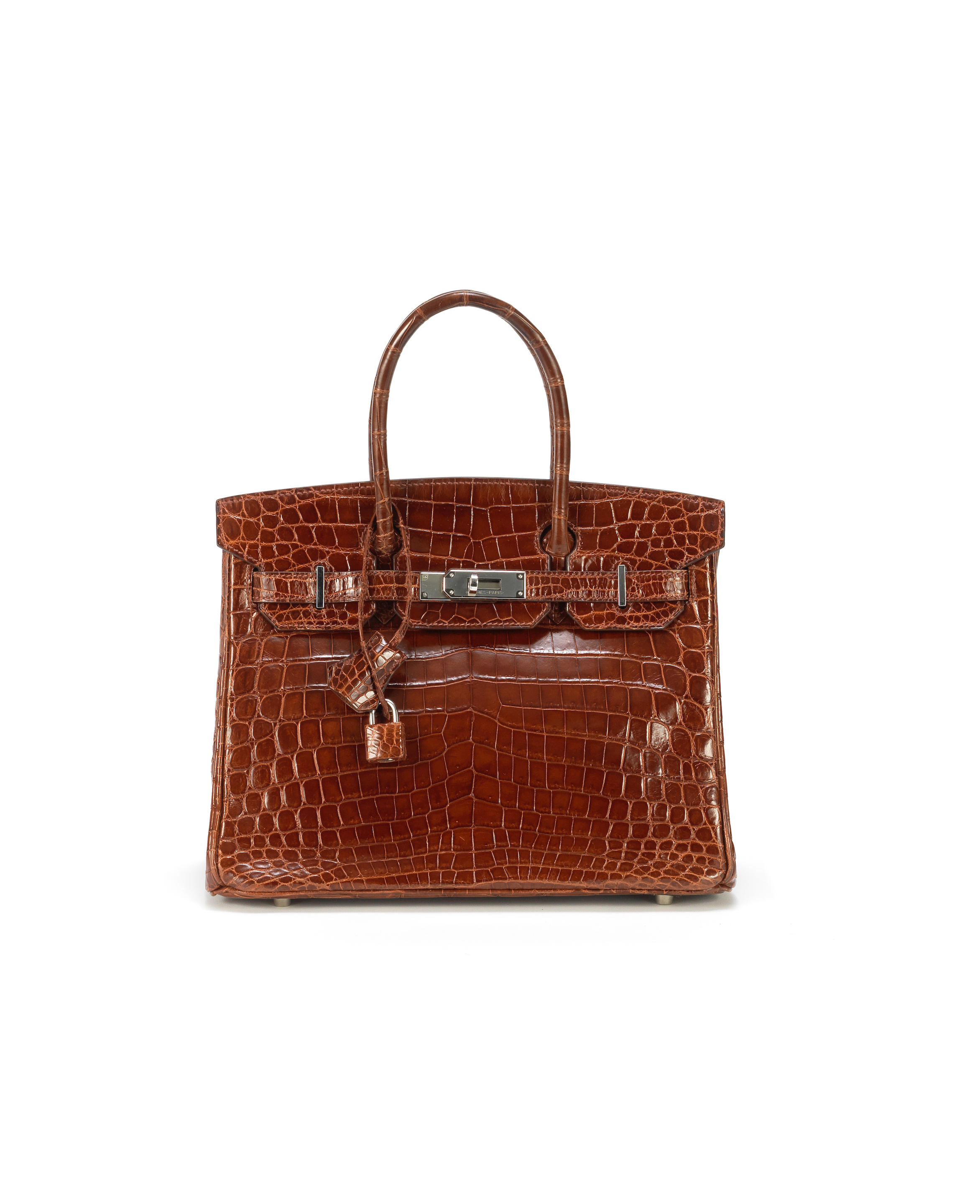 Bonhams : HERMÈS ORANGE FEU SHINY NILOTICUS CROCODILE BIRKIN 30 WITH  PALLADIUM HARDWARE (Includes padlock, keys, clochette, clochette dust bag  and original dust bag)