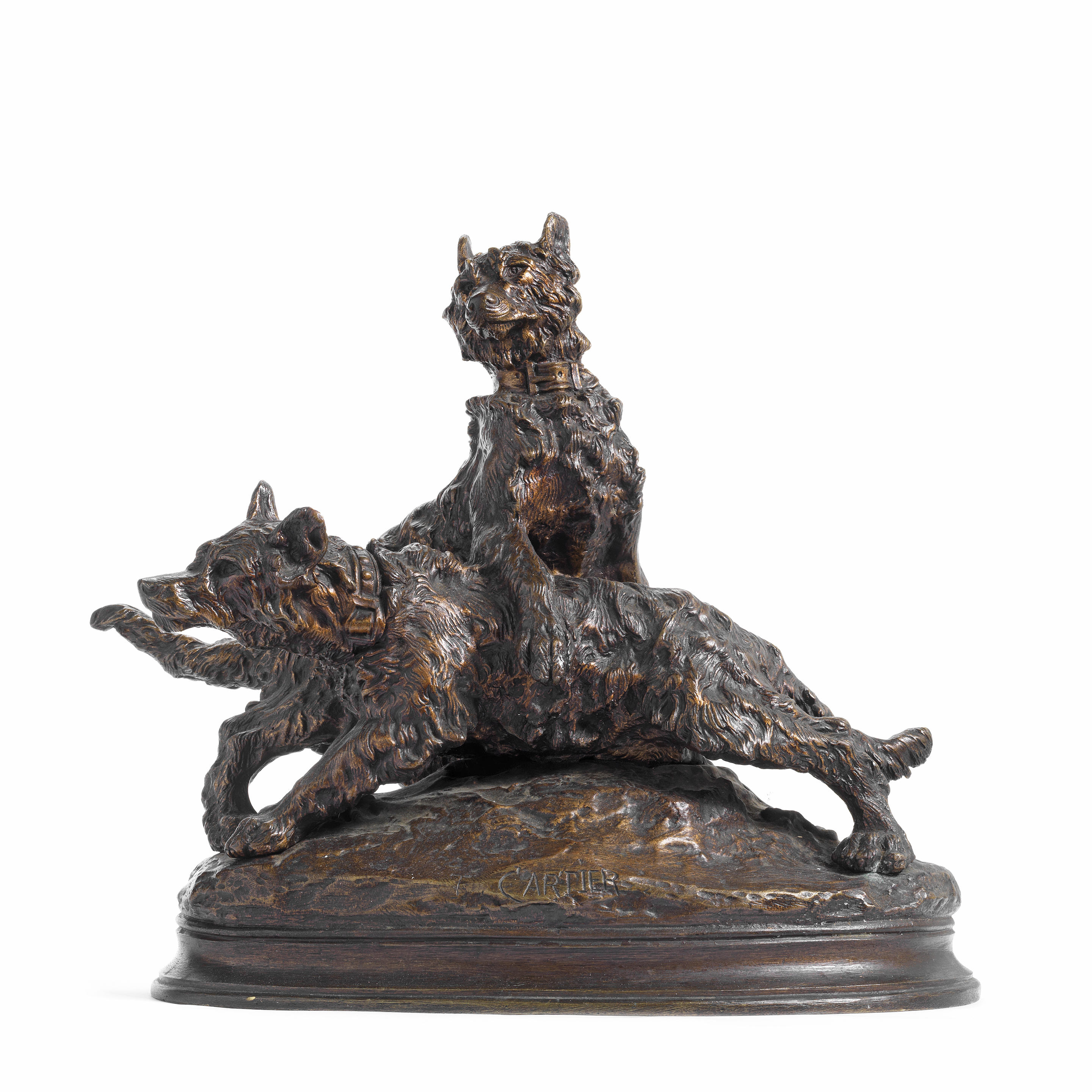 Thomas François Cartier (French, 1879-1943): A patinated bronze model of...