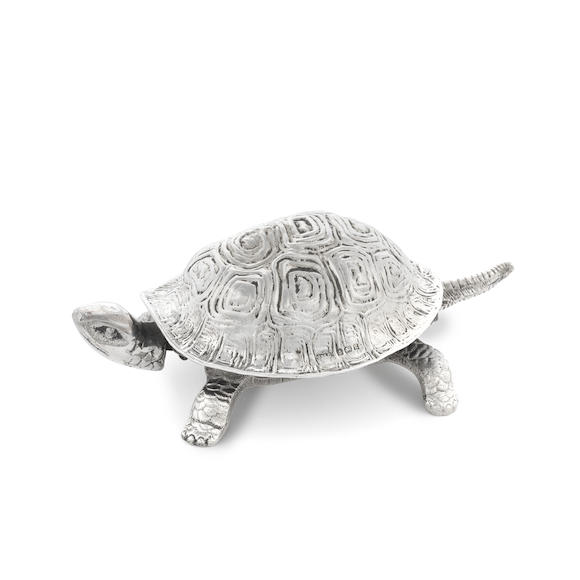 Bonhams : An Edwardian silver 'tortoise' table bell Grey & Co ...