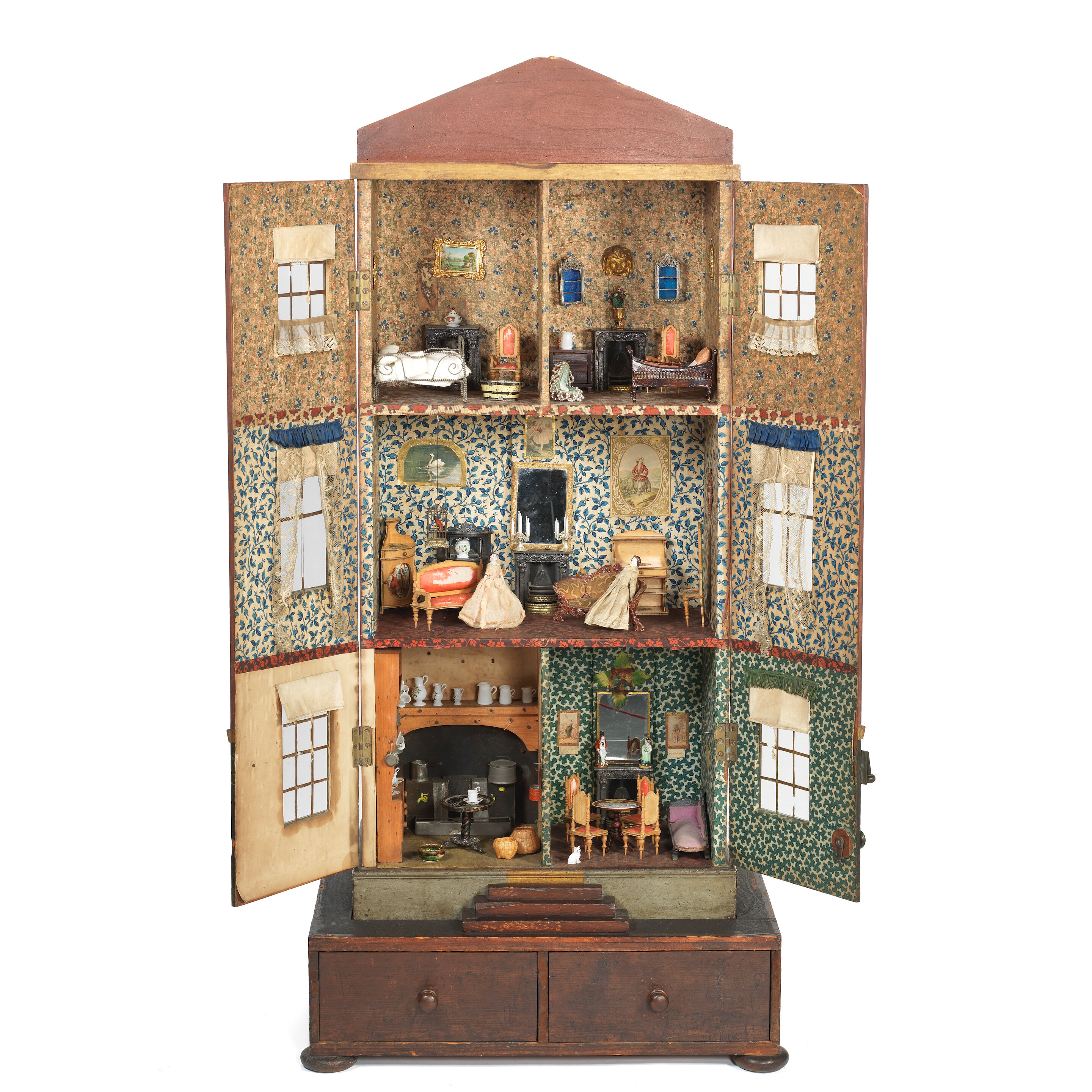 bonhams-a-good-furnished-english-dolls-house-circa-1840-50