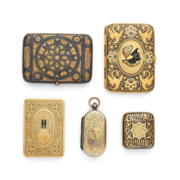 Bonhams : A group of Toledo ware gold-damascened steel items Spain ...