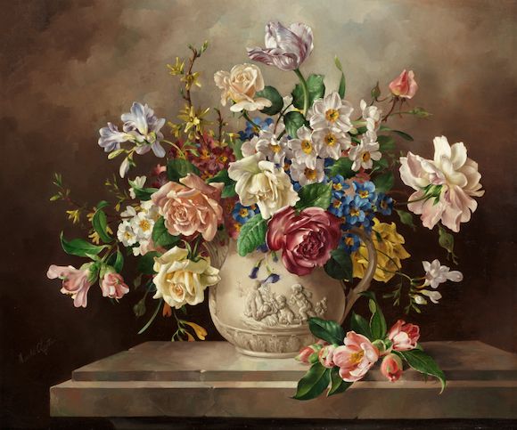Bonhams : Harold Clayton (British, 1896-1979) Still life of flowers ...