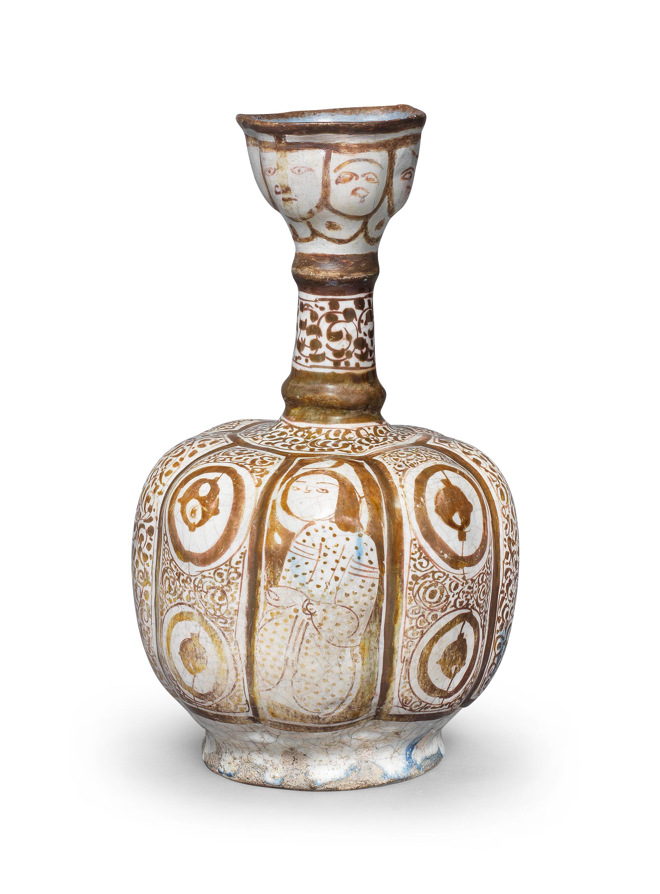 Bonhams A Kashan Lustre Pottery Bottle Persia 12th 13th Century