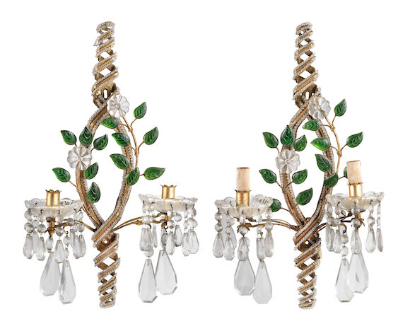 Bonhams : A pair of early 20th century French gilt metal and clear and ...