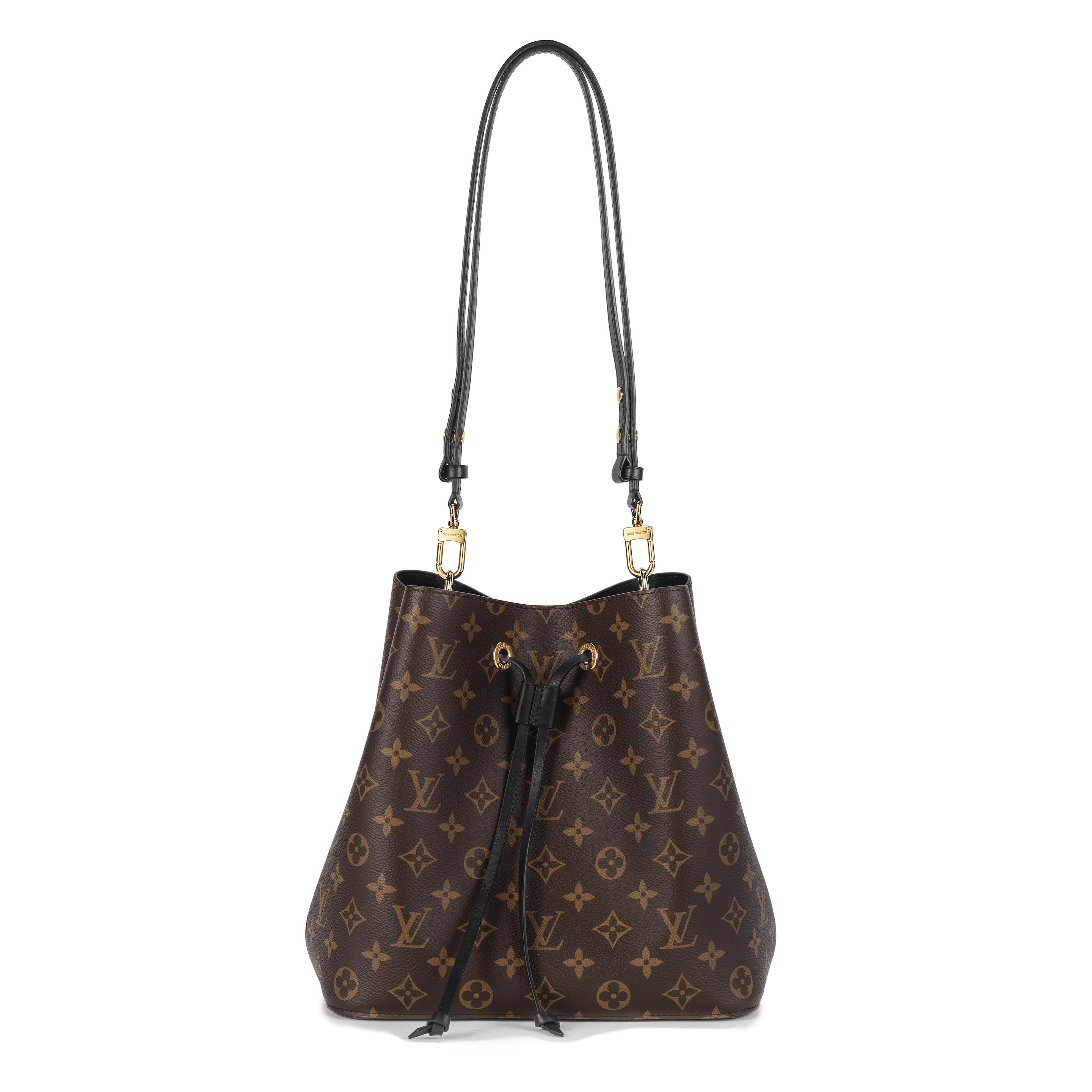 Bonhams : LOUIS VUITTON BLACK NÉONOÉ BUCKET BAG WITH SILVER TONED