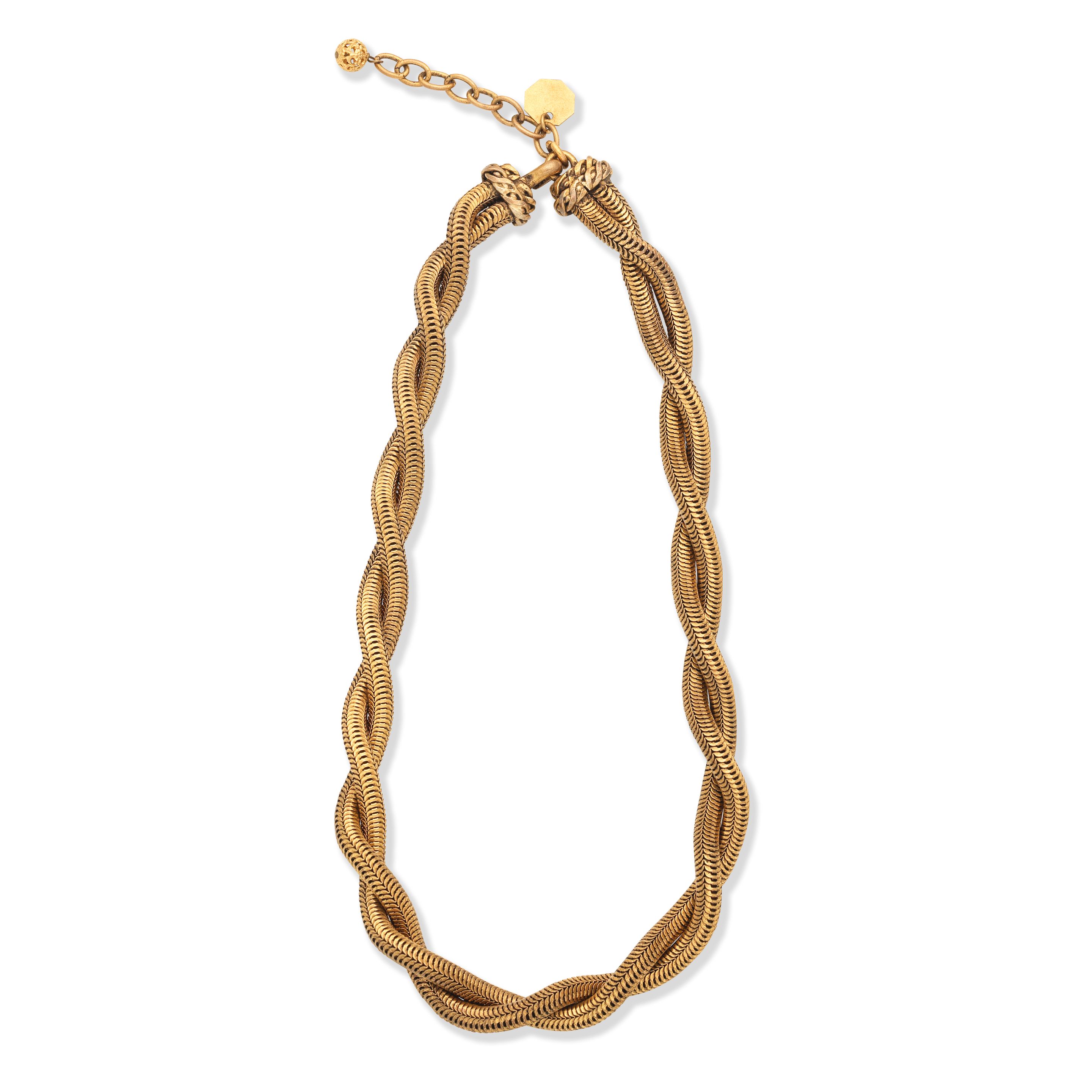 Bonhams CHANEL A GOLD TONE TWISTED CHAIN NECKLACE 1984