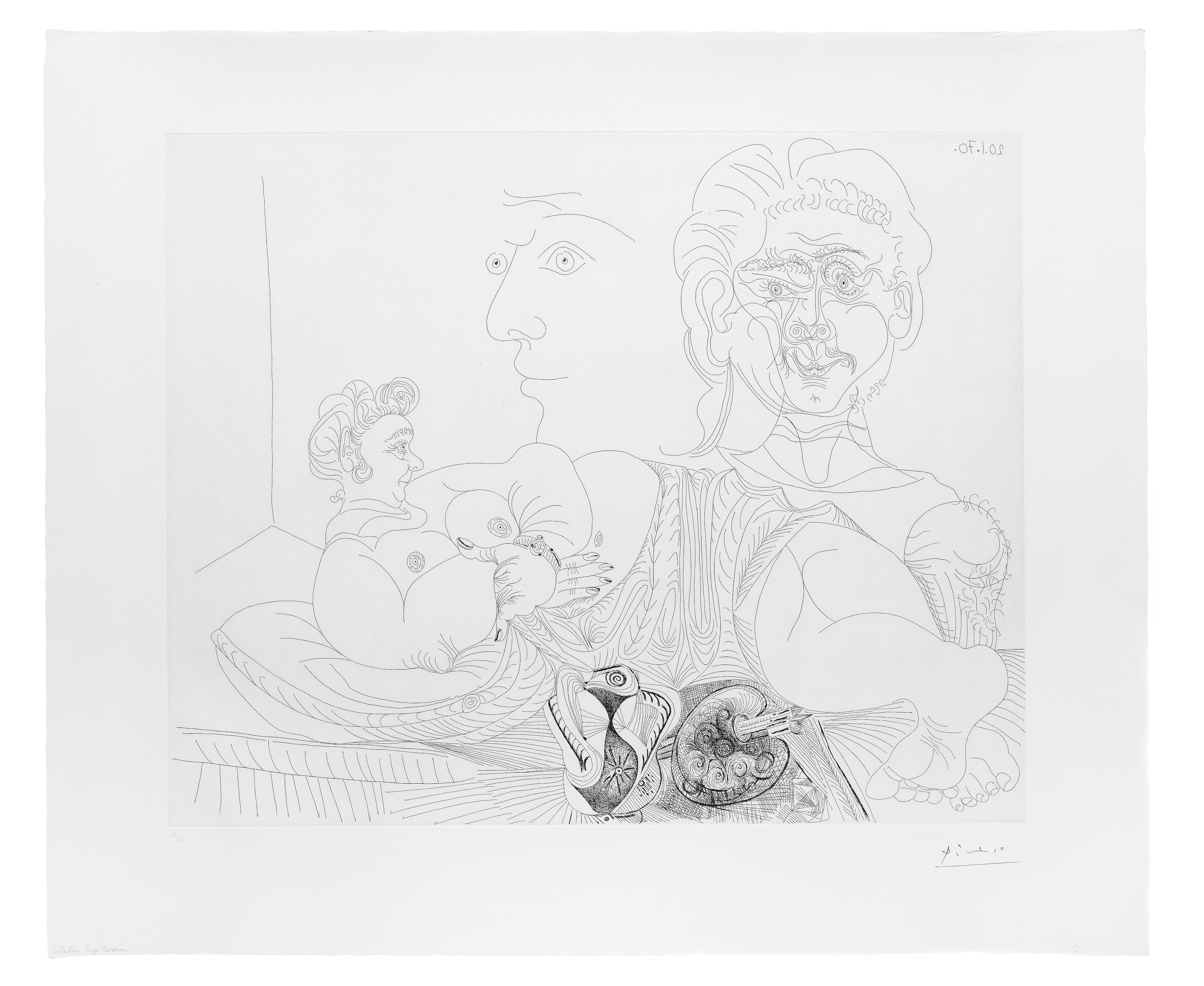 Bonhams Pablo Picasso 1881 1973 Femme Couchée Et Deux Visages From