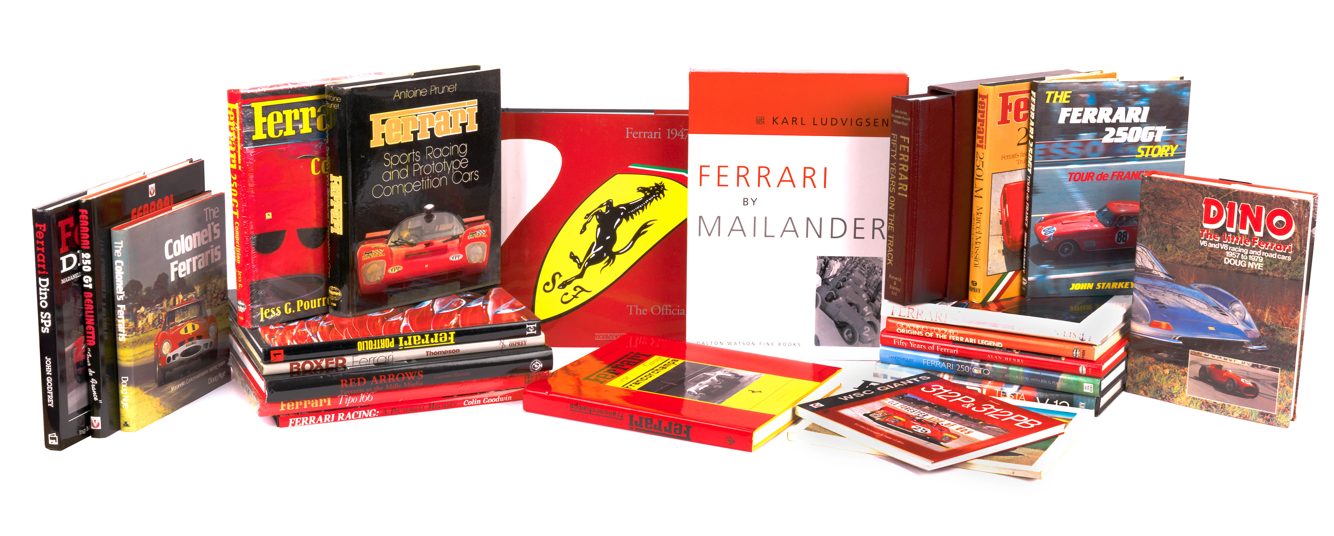 Books relating to Ferrari sports, racing and competition cars,