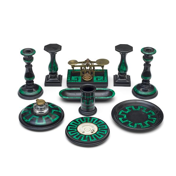 Bonhams A COLLECTION OF VICTORIAN TORQUAY MARLACHITE AND MARBLE DESK