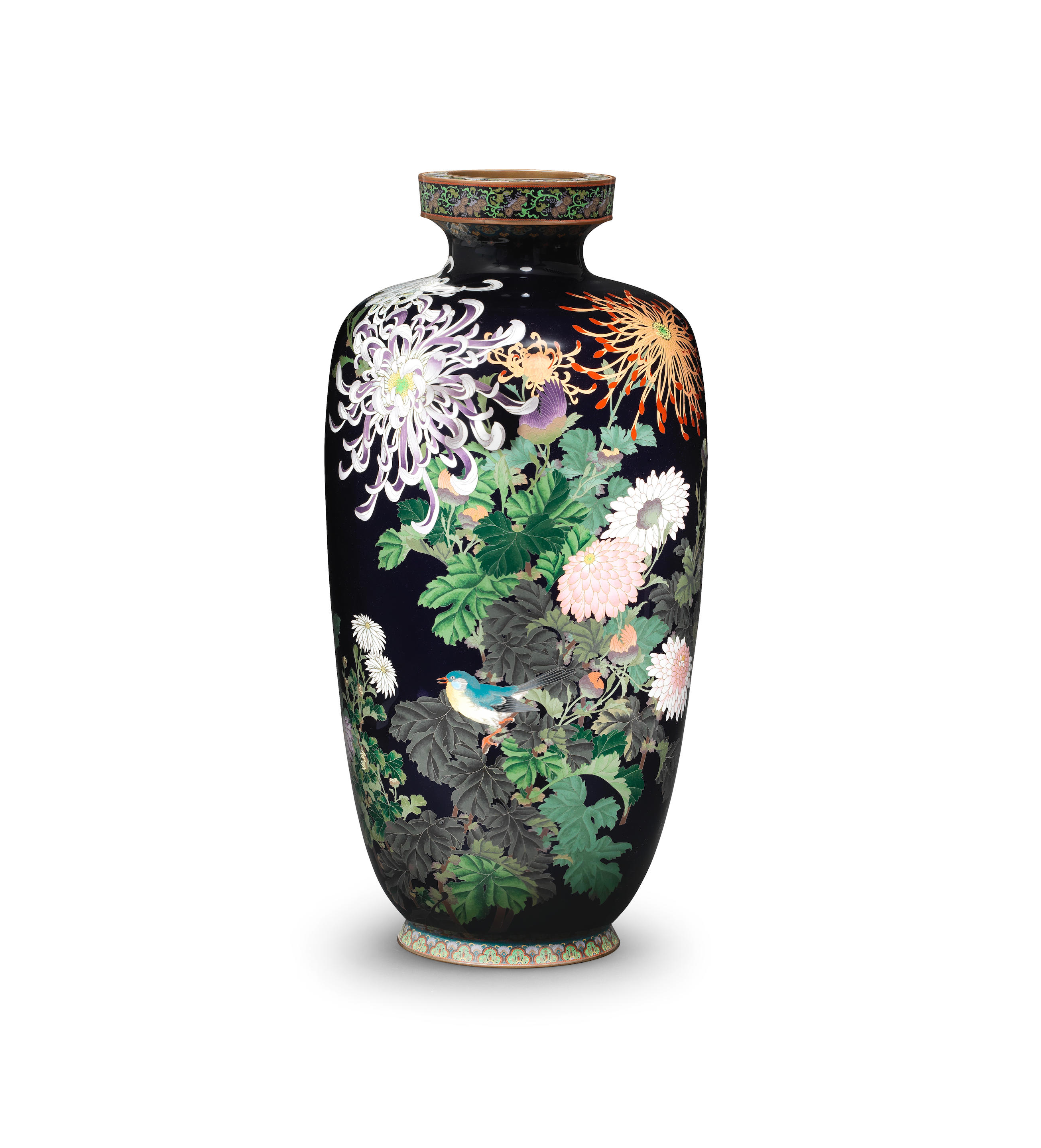 Bonhams : A CLOISONNÉ-ENAMEL TALL BALUSTER VASE Nagoya, Meiji era (1868 ...