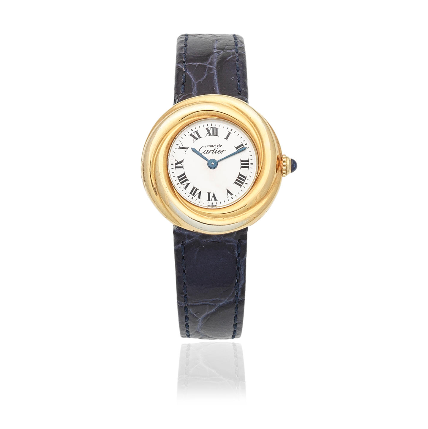 Cartier Cartier. A lady's gold plated silver quartz wristwatch Trinity, Ref: 2735, Circa 1990