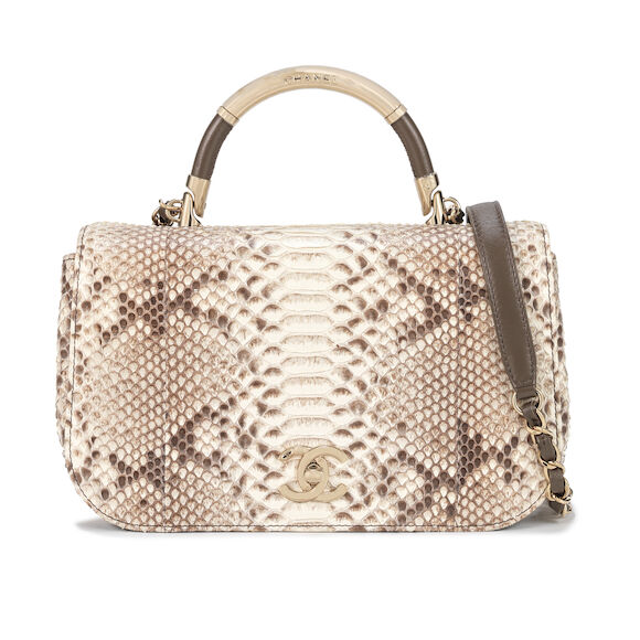 Bonhams : Chanel: a Natural Python 'Carry Chic' Flap Bag Spring/Summer ...