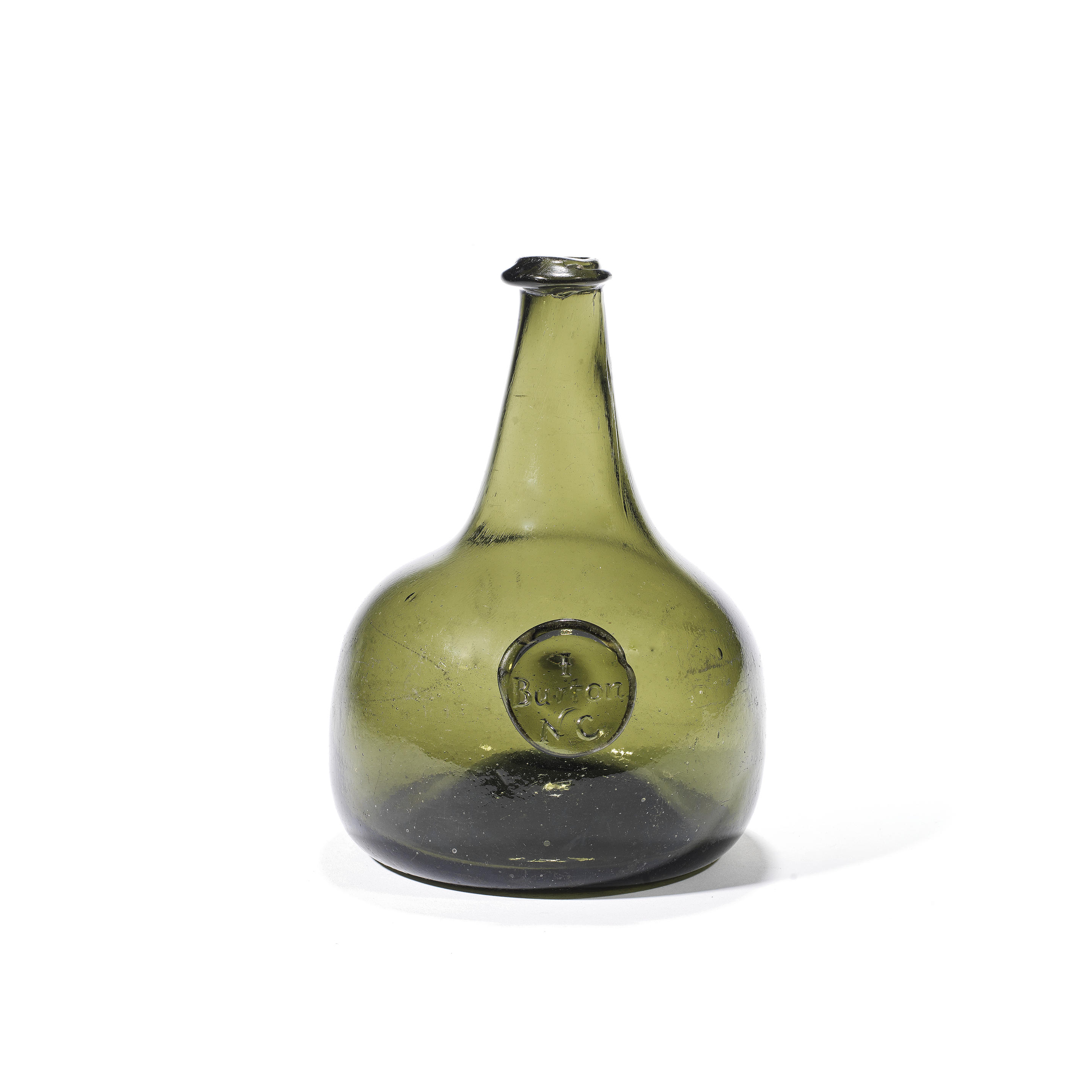 A rare sealed wine bottle, circa 1730-35