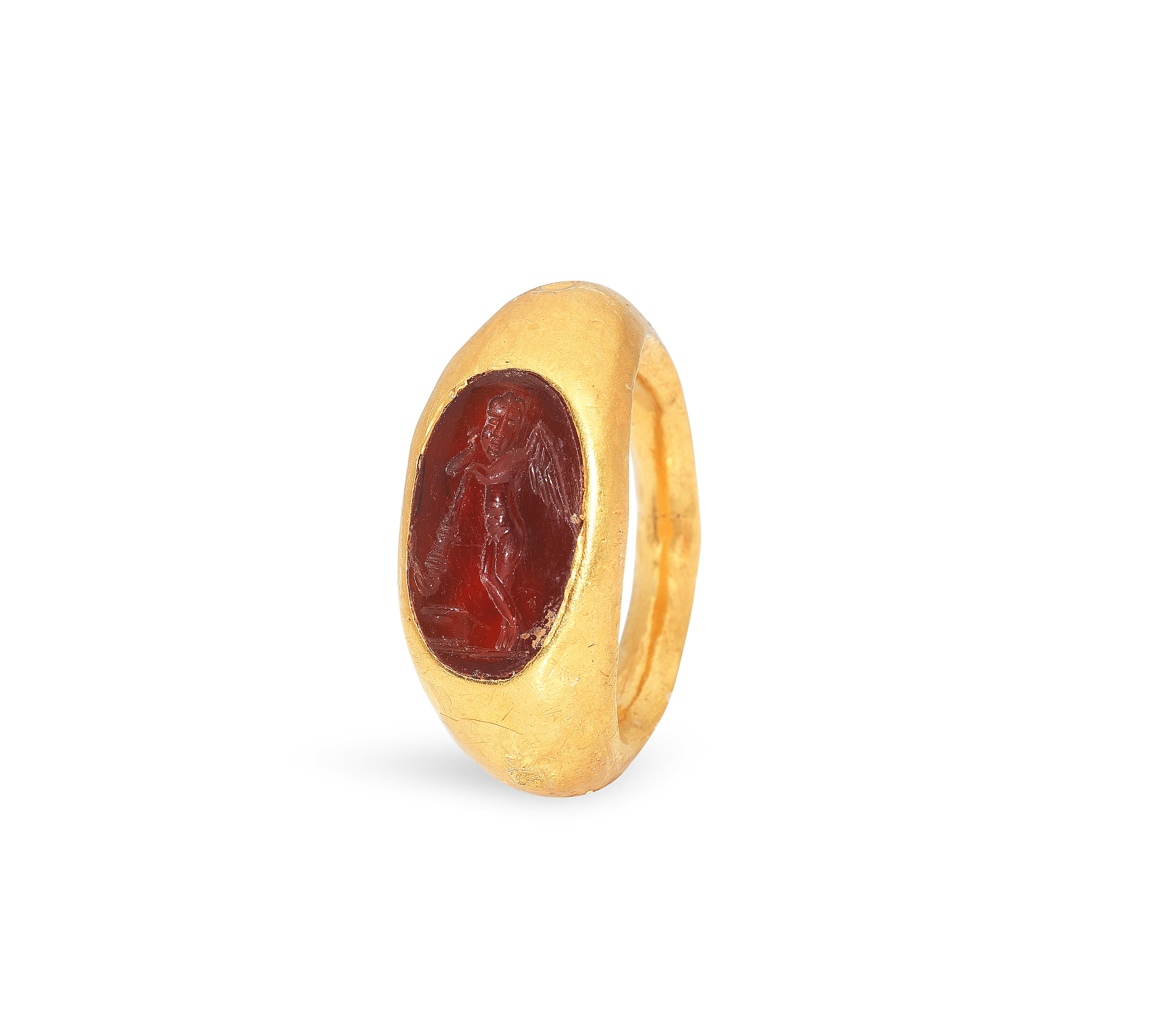 Bonhams : A Roman gold and carnelian intaglio ring