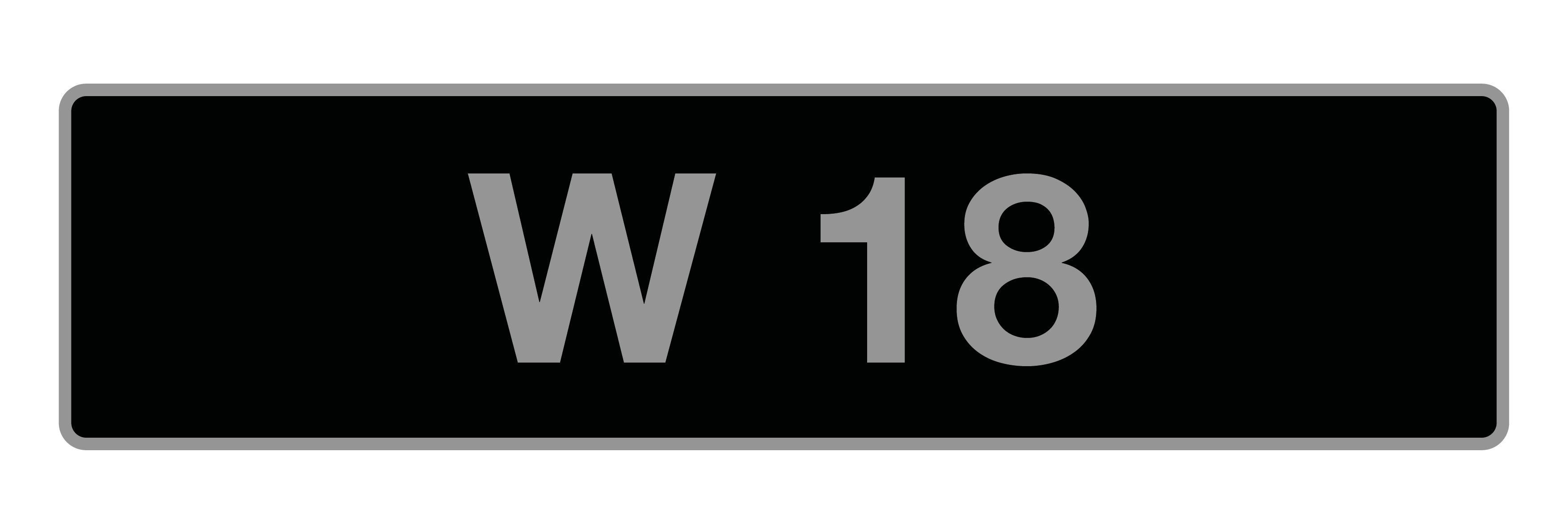 Bonhams Cars : 'W 18', UK Vehicle Registration Number,