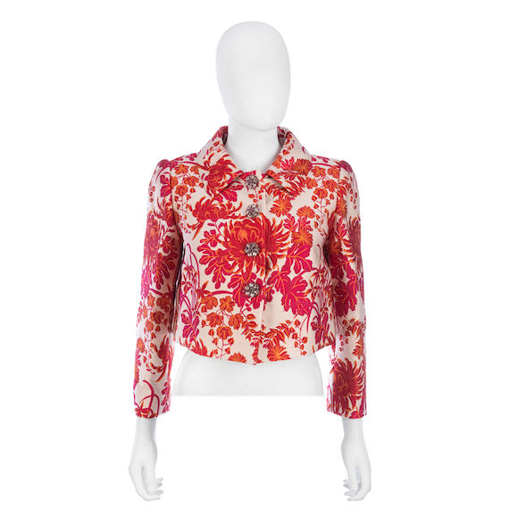 Bonhams : Dolce and Gabbana Alta Moda a Red Floral Embroidered Jacket ...