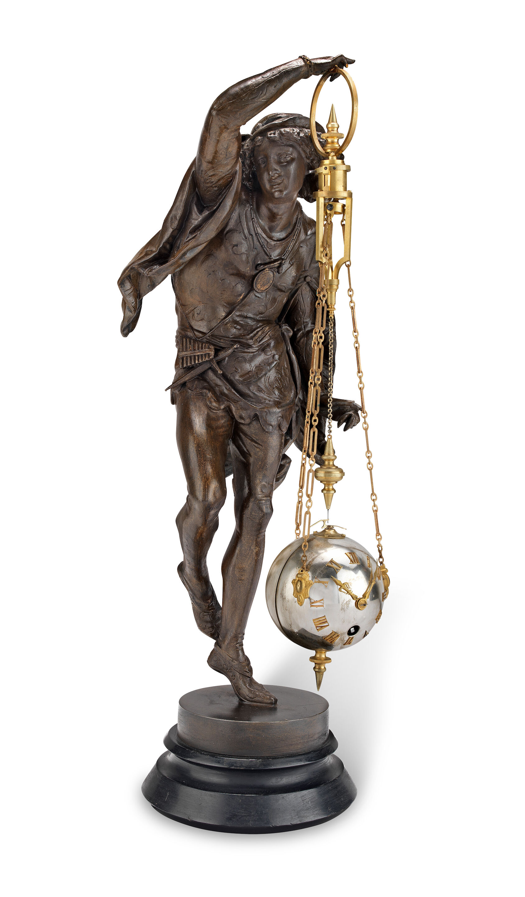 A rare late 19th century French mystery rotary pendulum timepiec