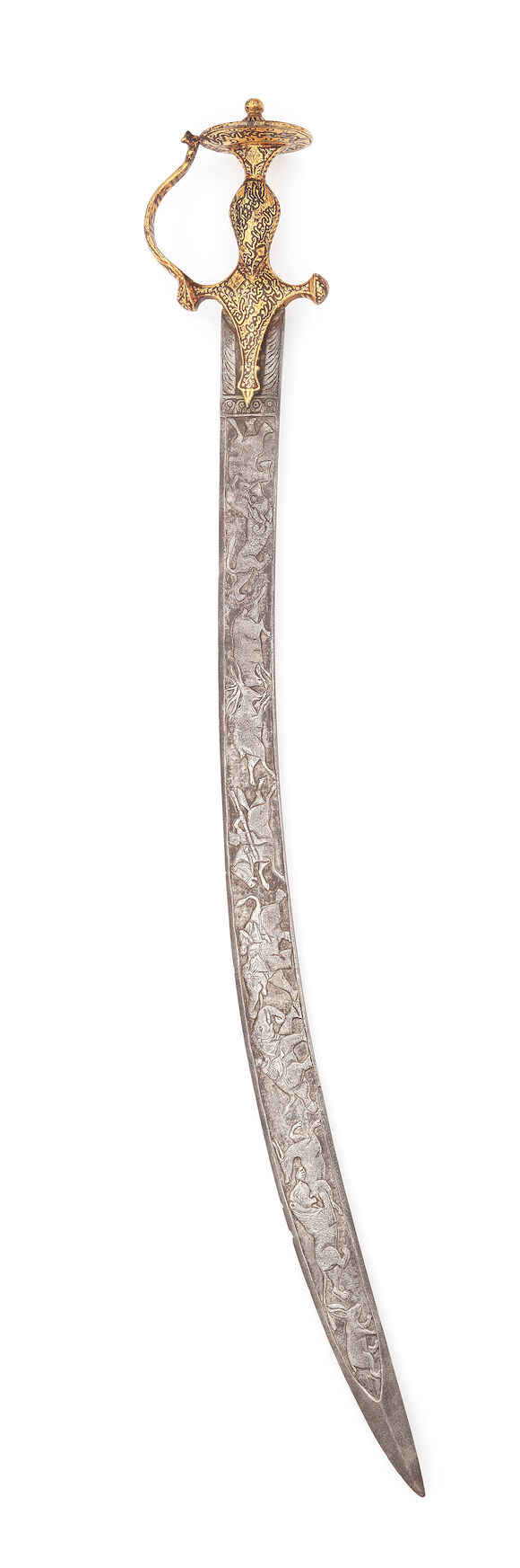 Bonhams : A gold koftgari steel sword (tulwar) India, 19th Century