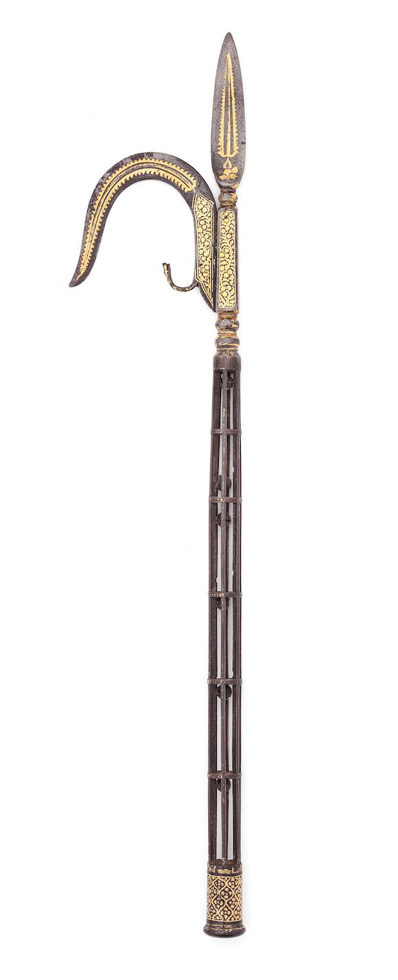 Bonhams : A gold koftgari steel elephant goad (ankus) North India, 19th ...