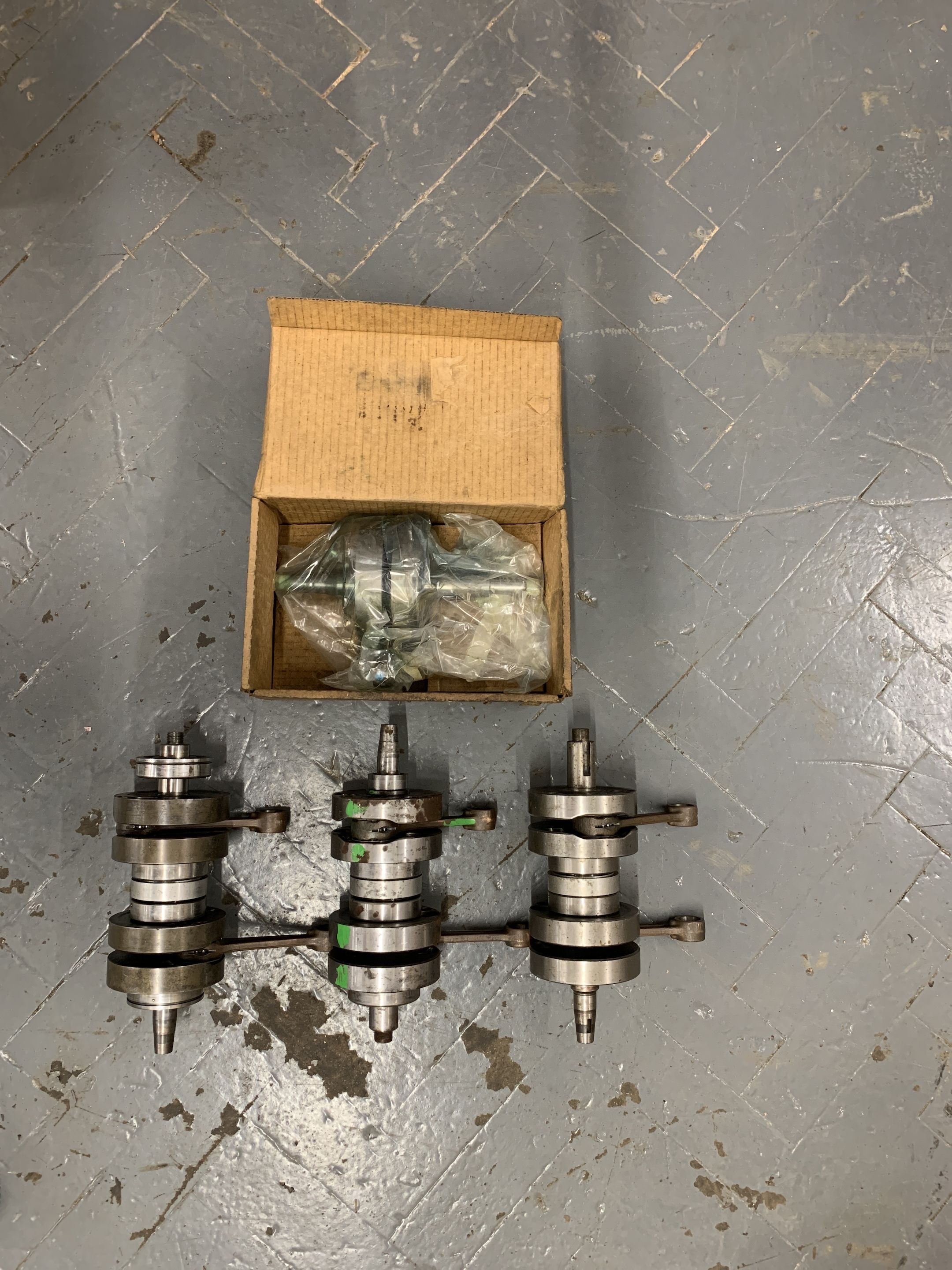 Bonhams Cars Three believed Yamaha racing twin cylinder crankshaft